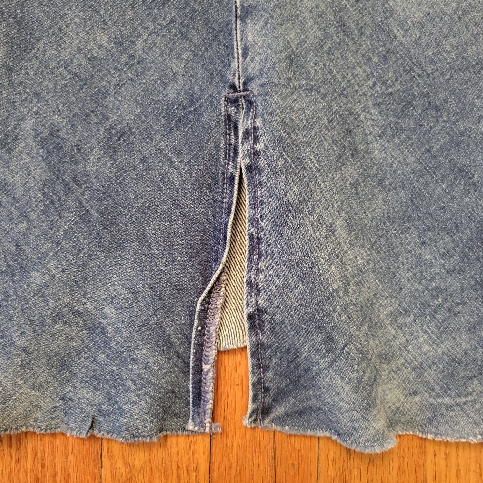 Other Wash Lab Blue Jean Denim Skirt 32 Flared A Line Back Slit Ye Size 35" - 7 Thumbnail
