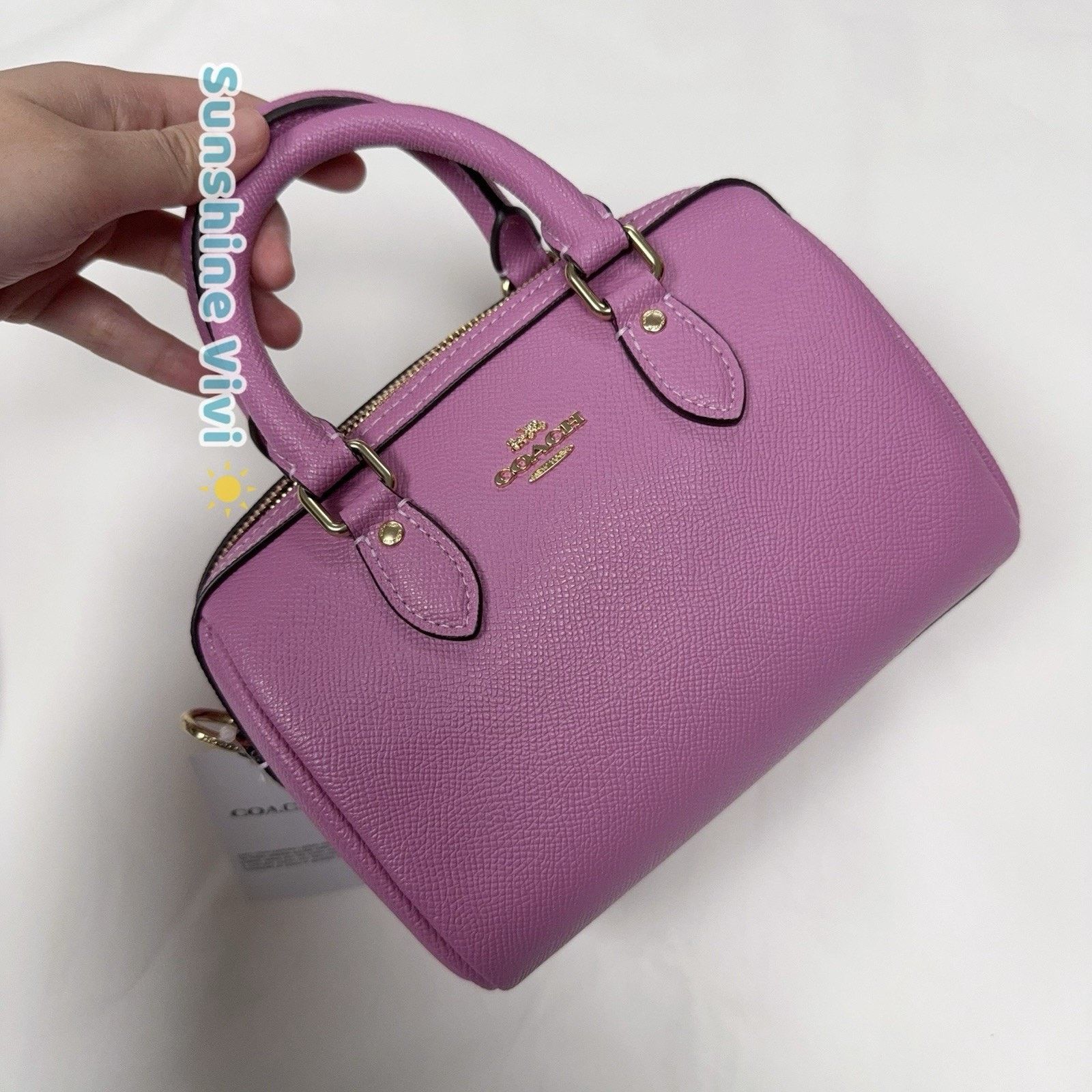 Coach NWT Coach Mini Rowan Crossbody Bag Leather CV404 IM/fuchsia Size ONE SIZE - 2 Thumbnail