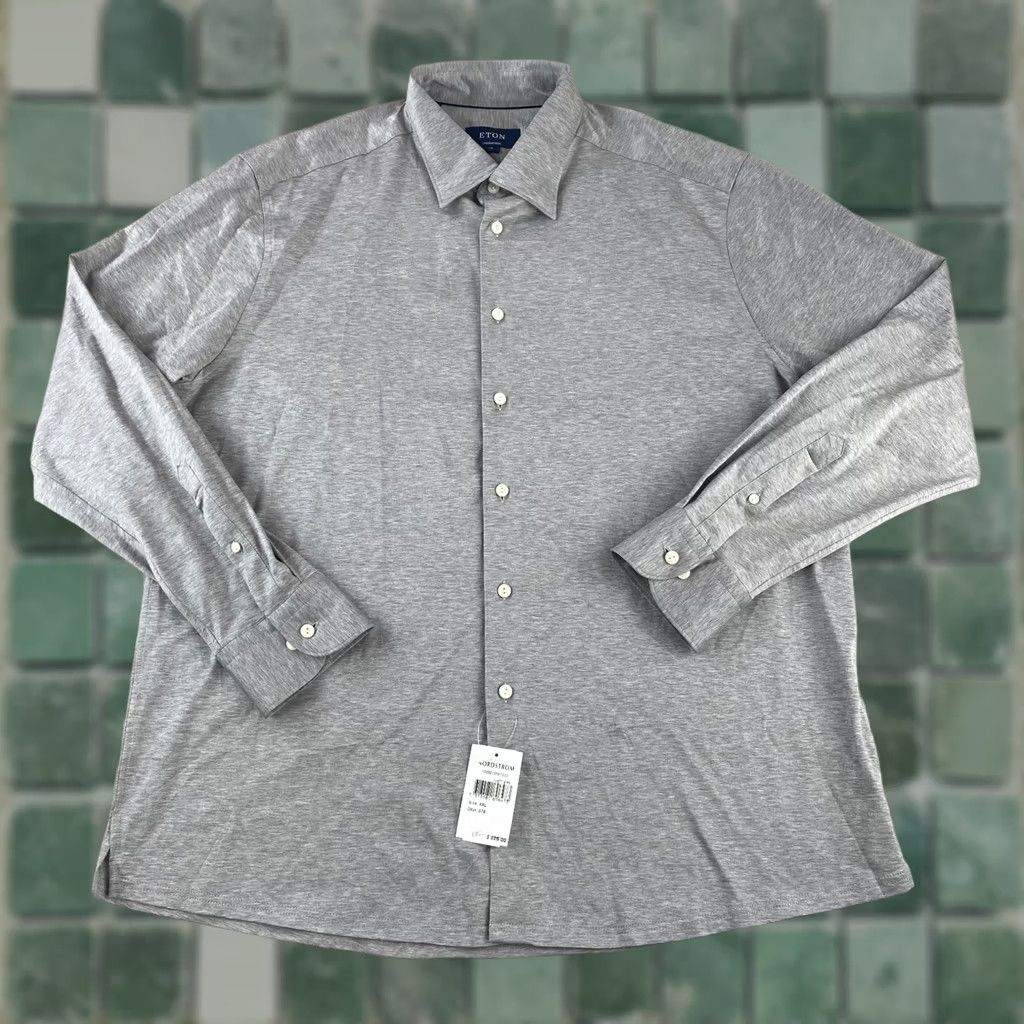 Eton Eton 2XL Light Grey Long Sleeve Shirt Button-Up Designer NWT Men Size US XXL / EU 58 / 5 - 1 Thumbnail