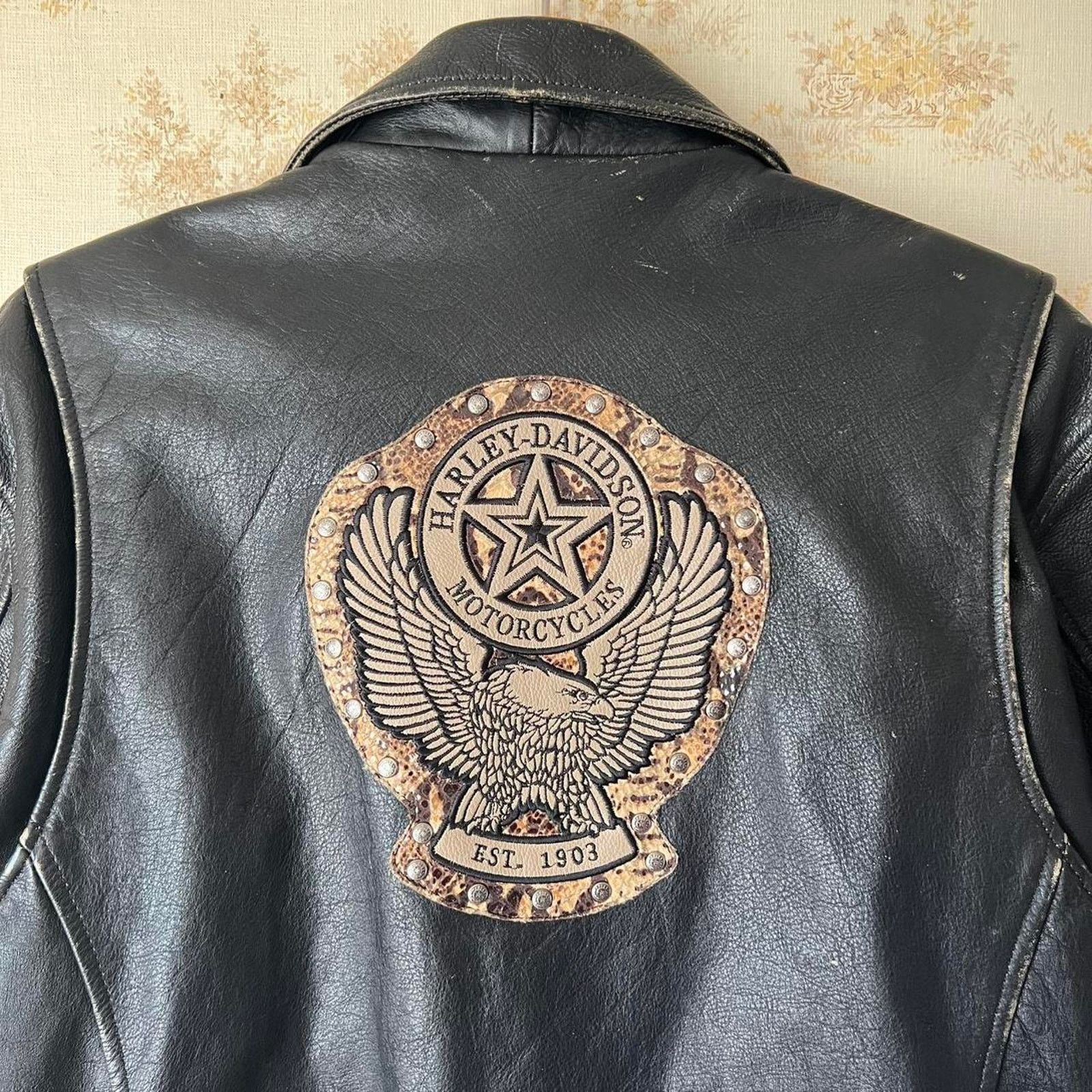Harley Davidson 00s Harley Davidson Leather Motorcycle Jacket | Cycle Champ Size US M / EU 48-50 / 2 - 6 Thumbnail