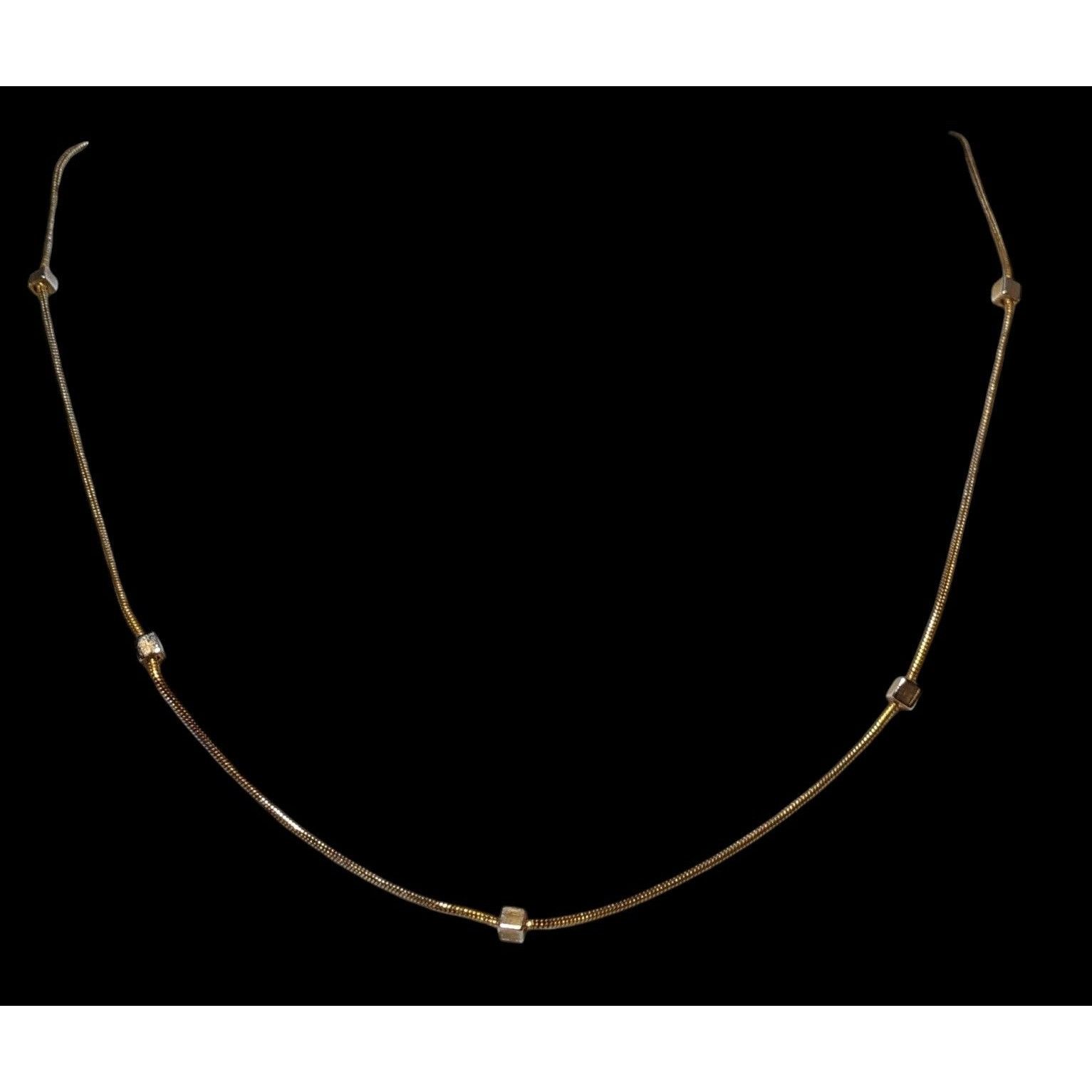 Other Minimalist Gold Chain Square Beaded Station Necklace Size ONE SIZE - 2 Thumbnail