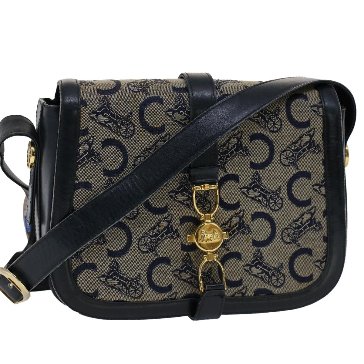 Celine CELINE C Macadam Canvas Shoulder Bag Navy Size ONE SIZE - 1 Thumbnail