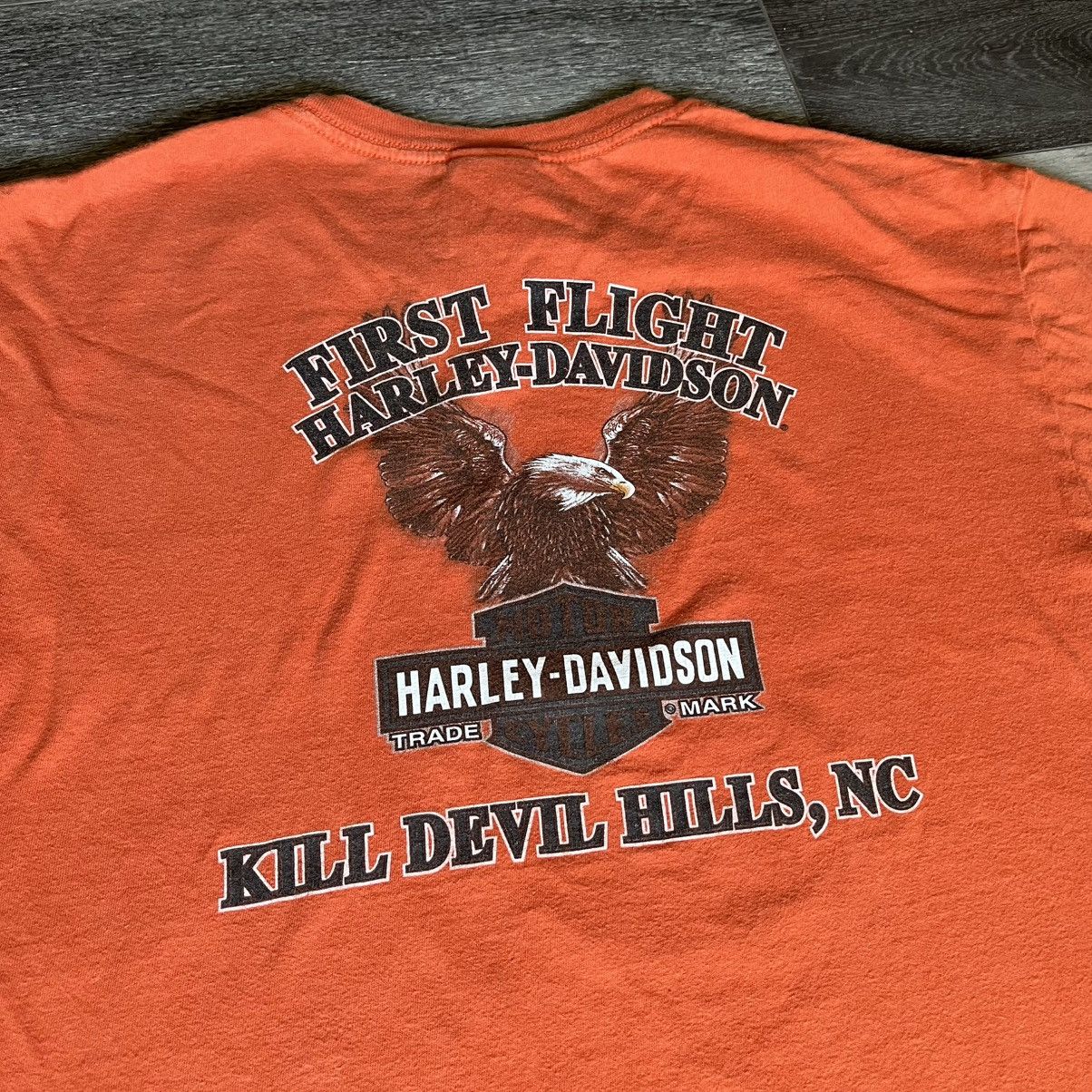 Harley Davidson × Vintage Vintage Harley Davidson Skull Eagle Graphic Logo Tee Shirt Size US XL / EU 56 / 4 - 4 Thumbnail