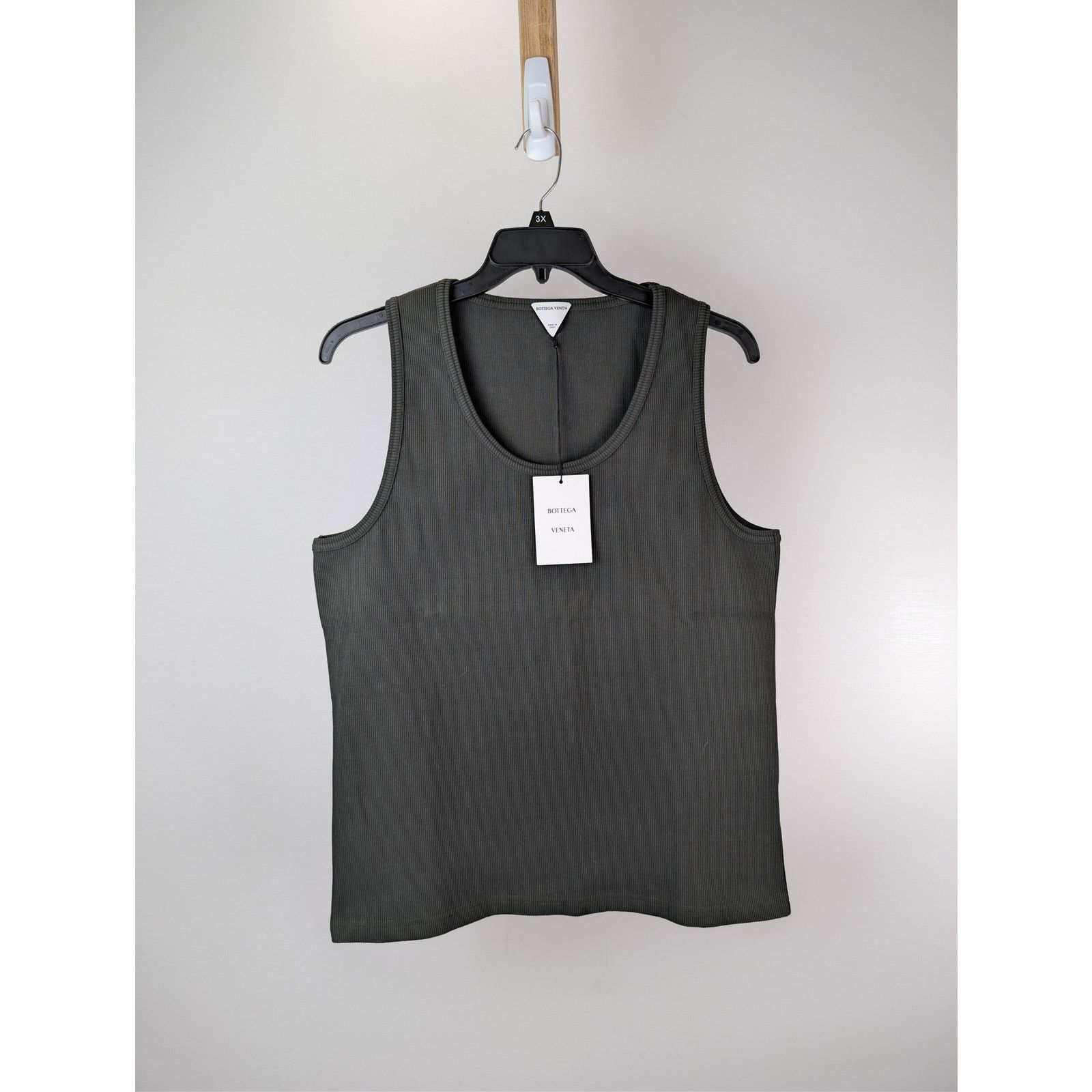 Bottega Veneta o1rshd1 Stretch Cotton Rib Tank Top in Dark Green Size US XL / EU 56 / 4 - 1 Thumbnail