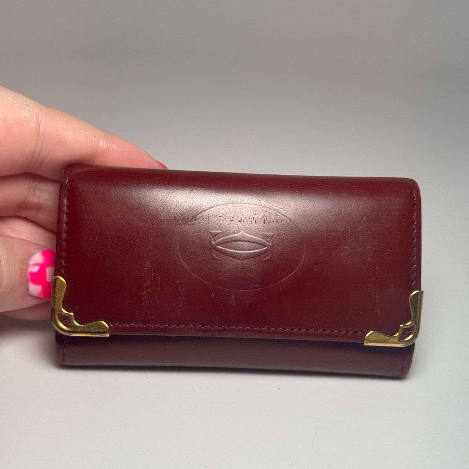 Cartier Cartier Burgundy Leather Unisex 4 Key Holder Size ONE SIZE - 1 Thumbnail