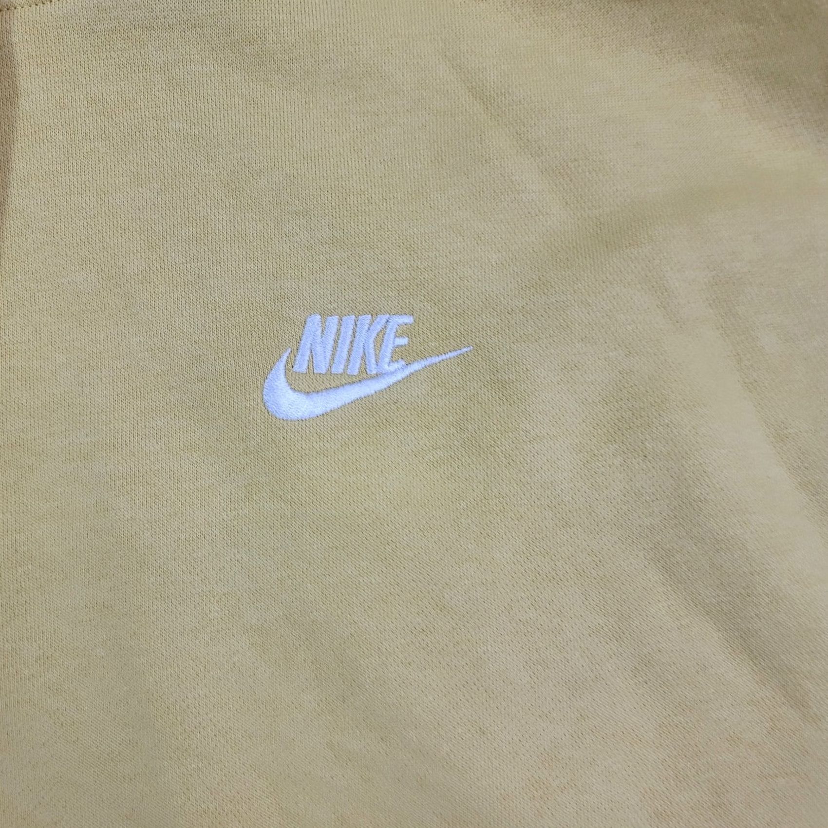Nike VINTAGE Nike Swoosh Yellow Gold Pullover Hoodie Sweatshirt Men's M faded Hoodie Size US M / EU 48-50 / 2 - 2 Thumbnail
