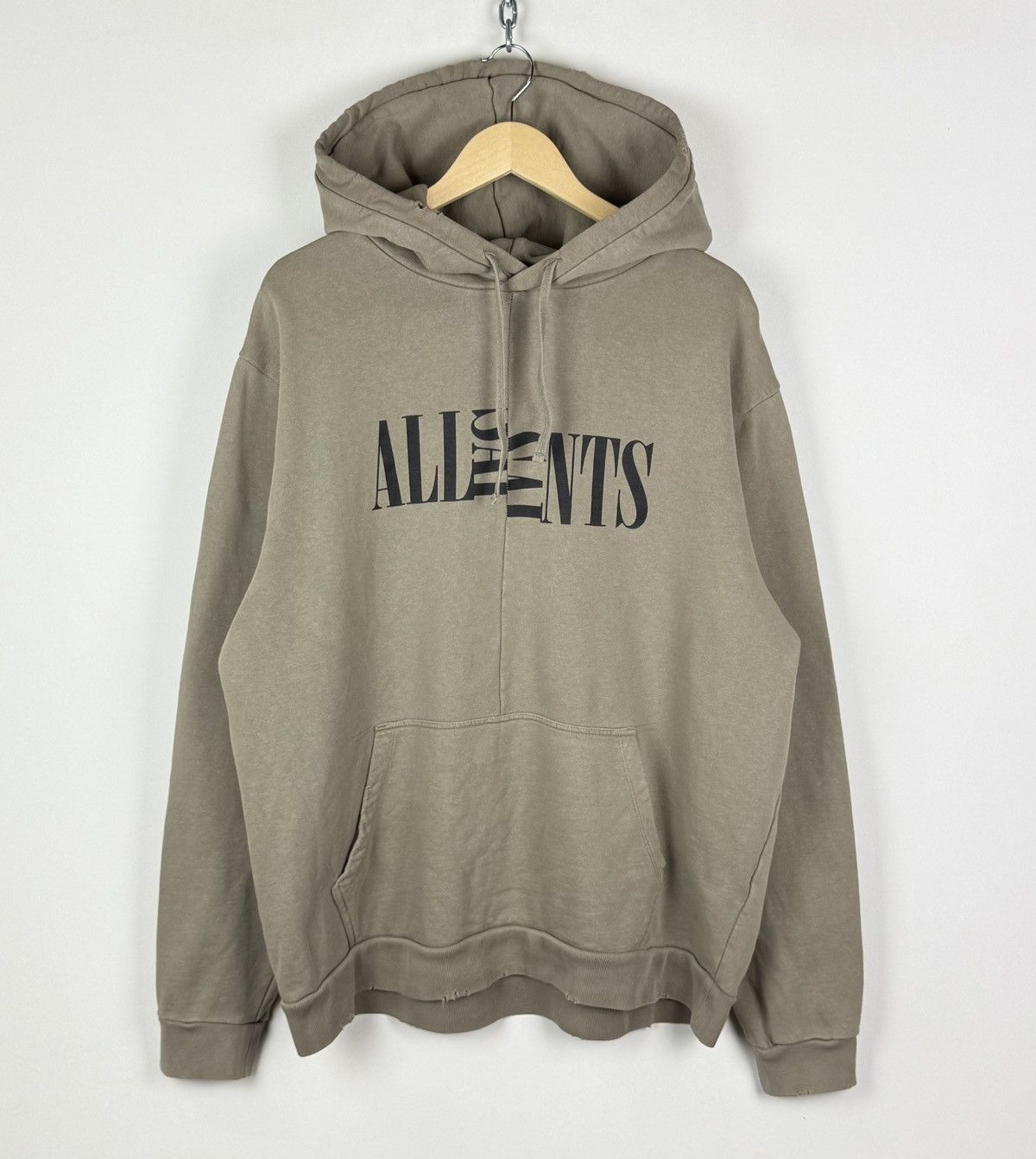 Allsaints Allsaints Nico Oth Hoodie Beige Pullover Top Long Sleeve Size US XL / EU 56 / 4 - 3 Thumbnail