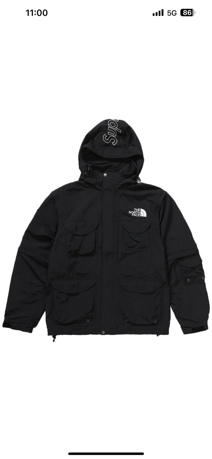 image of Supreme The North Faxe Convertible Trekking Jacket in Black, Men's (Size XL)