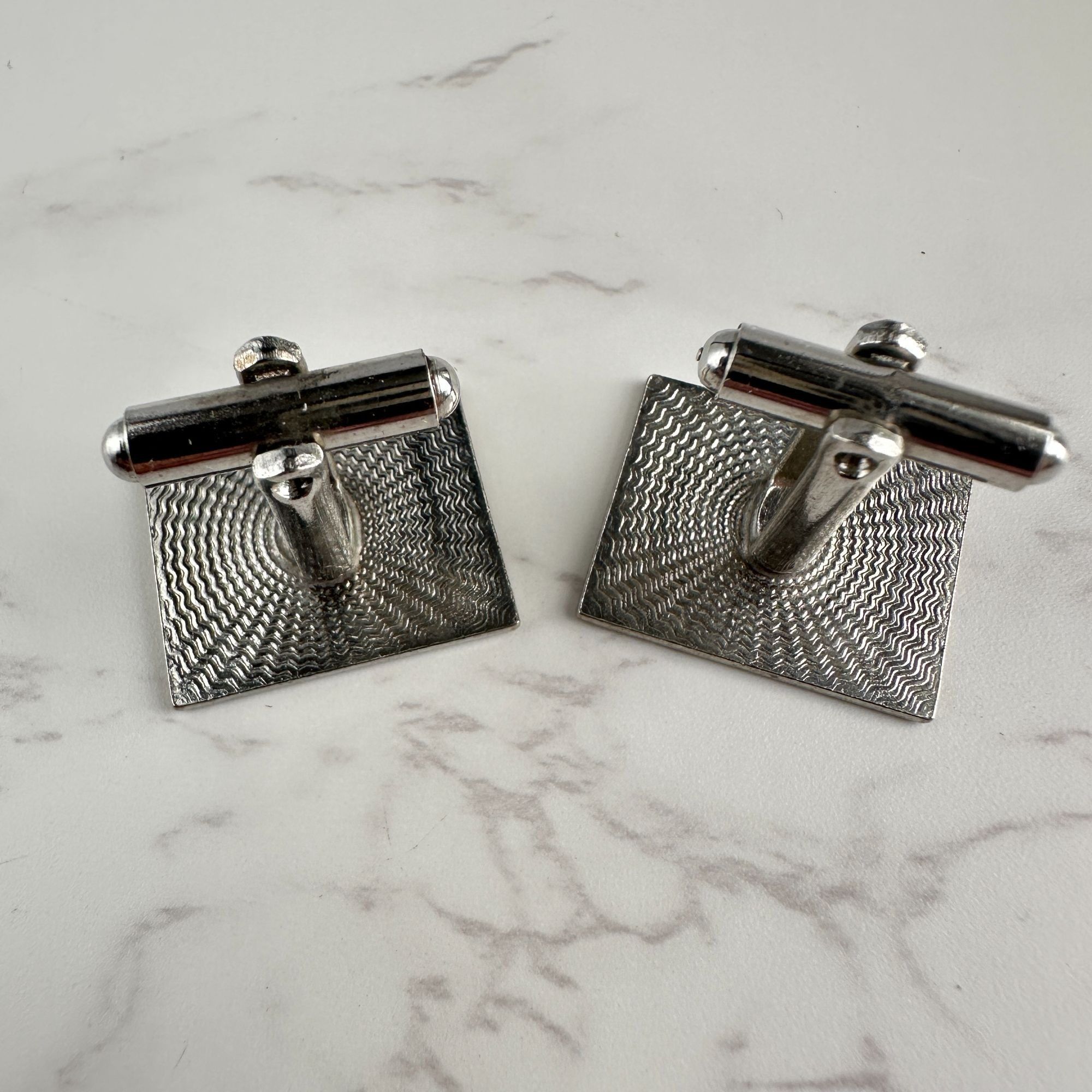 Vintage Vintage Silver Tone Cufflinks – Classic 60s Design Size ONE SIZE - 4 Thumbnail