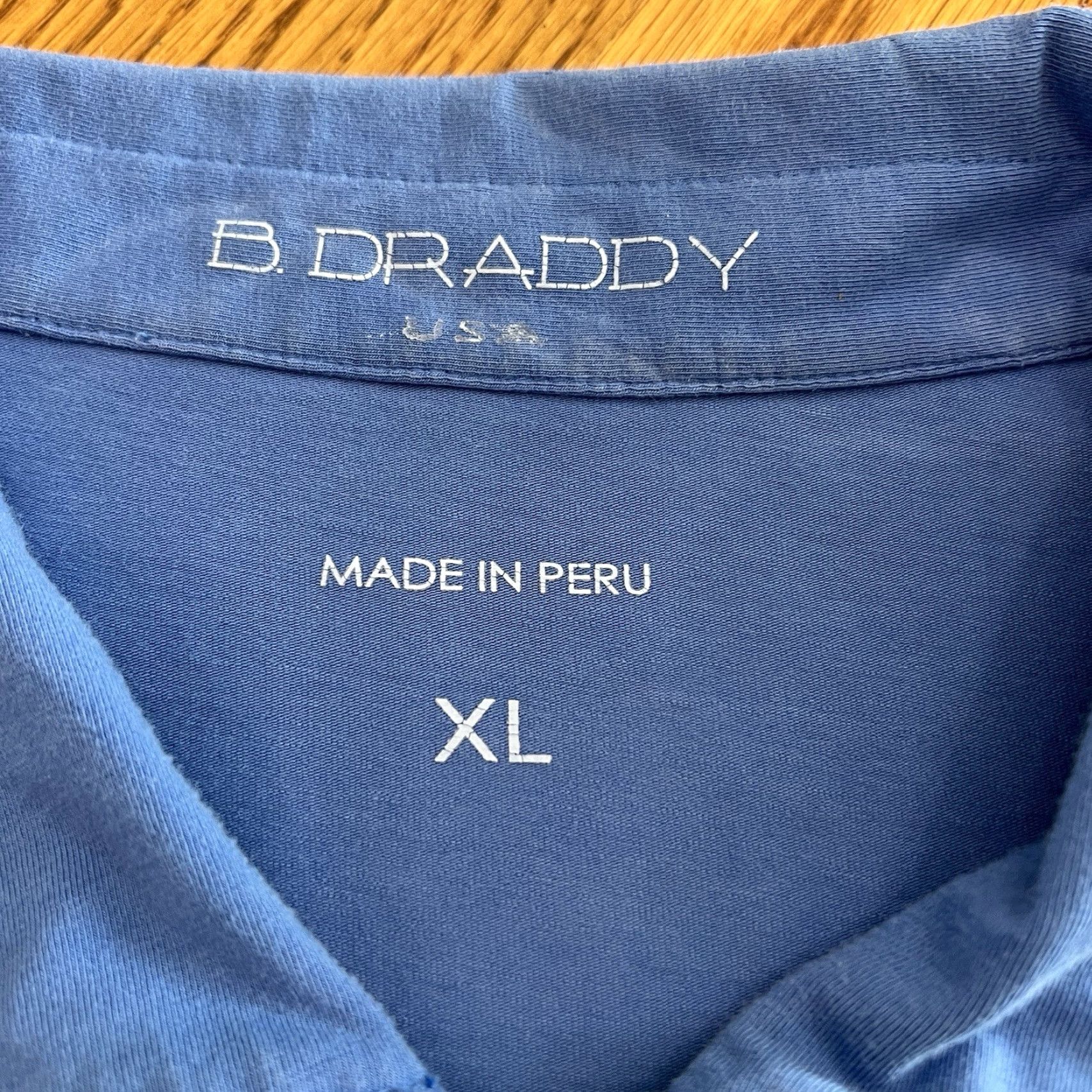 Vintage B. Draddy Mens Polo Shirt Blue Preppy Short Sleeve XL Regular Embroidered Logo Pima Cotton Golf Shirt Men’s Size US XL / EU 56 / 4 - 3 Thumbnail