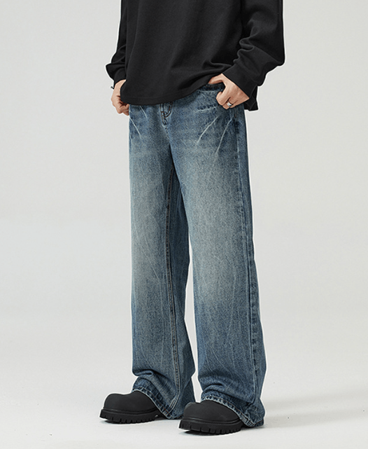 Japanese Brand × Vintage American street lightning cleanfit wide-leg flared jeans Size US 34 / EU 50 - 3 Thumbnail