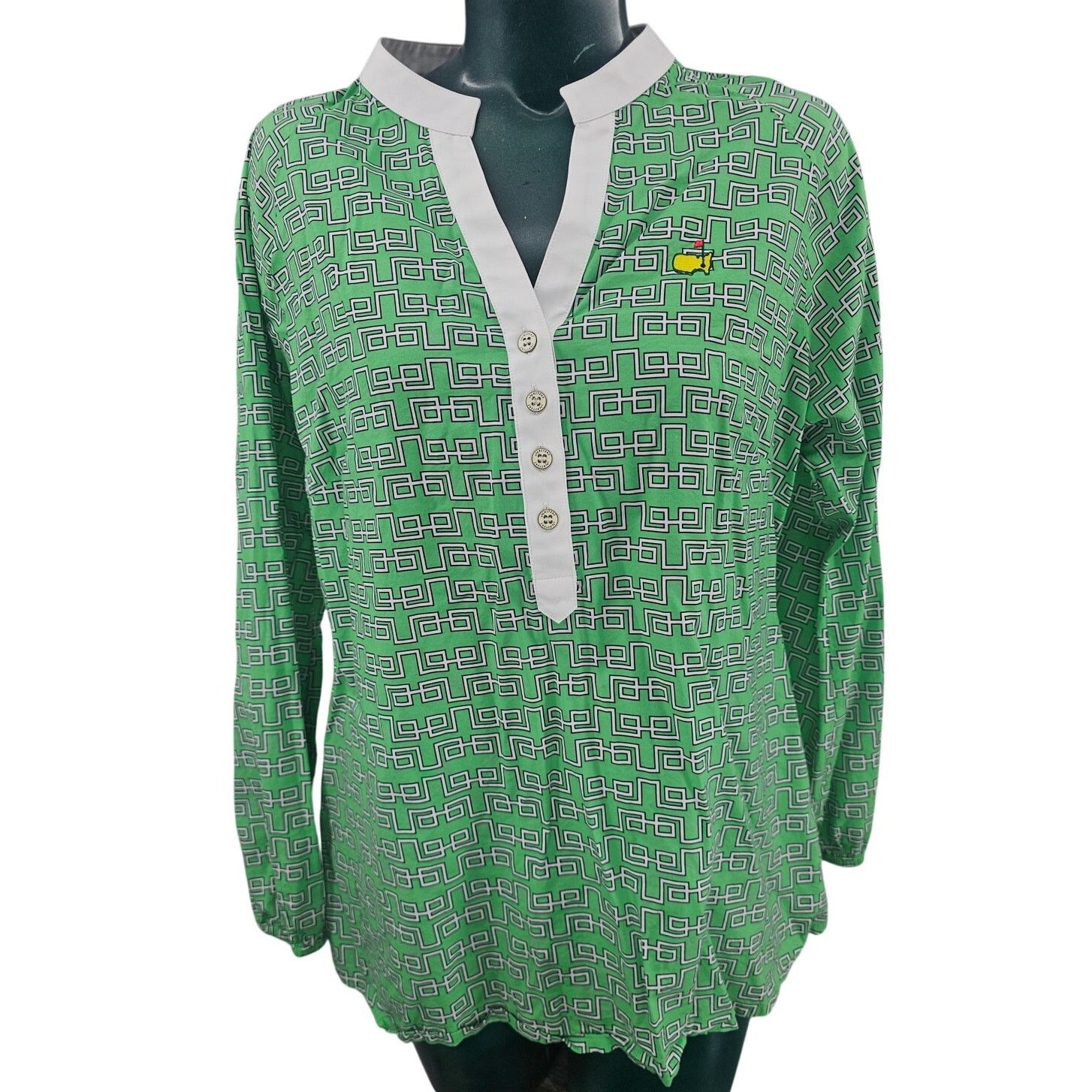 Peter Millar Masters Peter Millar Grass Green Geometric Golf Tunic Top M Size M / US 6-8 / IT 42-44 - 1 Thumbnail