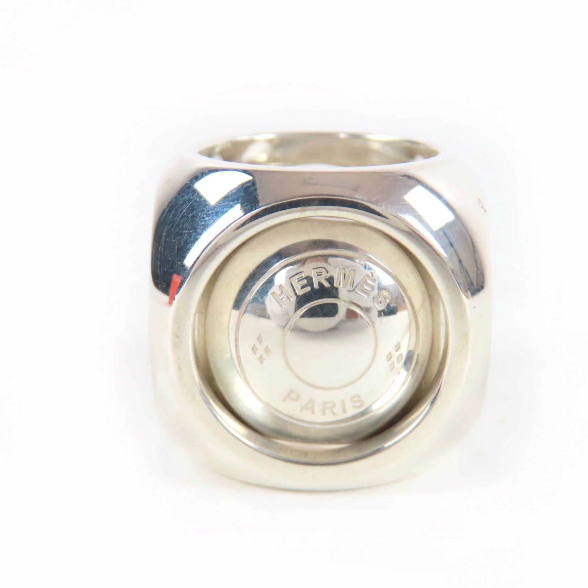 Hermes HERMES Vintage Extra Wide Sellier Ring AG925 Cube Silver Sizes 46-47-48 Weight 34.3g Women's Size ONE SIZE - 1 Thumbnail