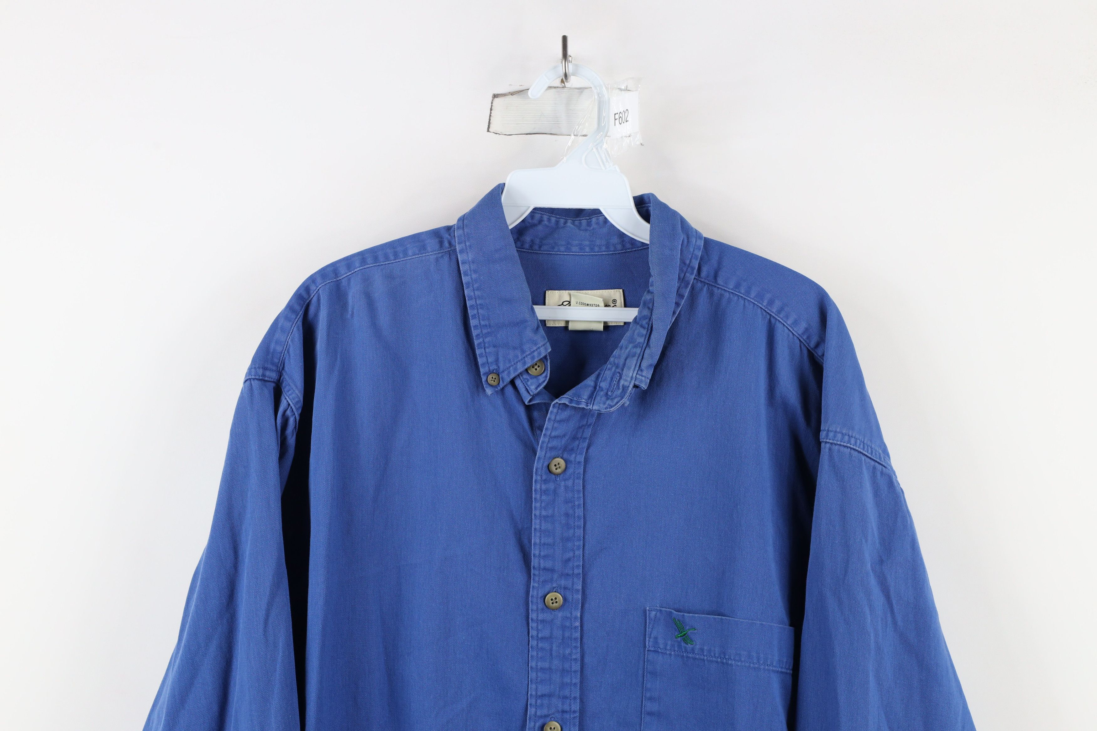 Eddie Bauer × Vintage Vintage 90s Eddie Bauer Cotton Oxford Button Down Shirt Blue Size US L / EU 52-54 / 3 - 2 Thumbnail
