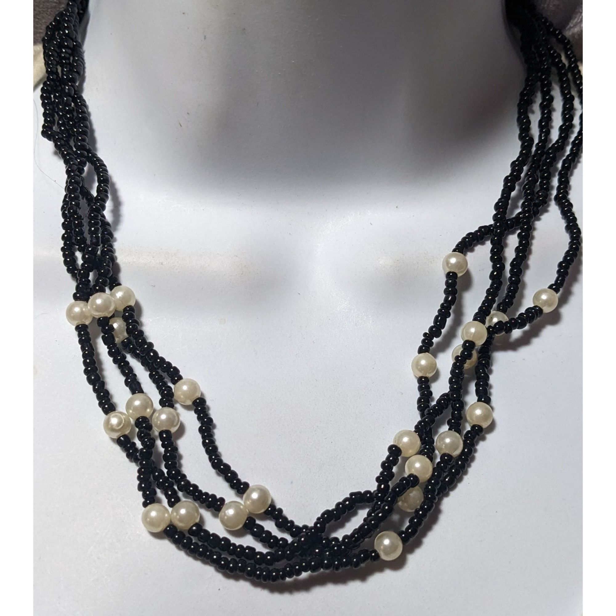Other Black Glass Pearl Beaded Multilayer Necklace Size ONE SIZE - 6 Thumbnail