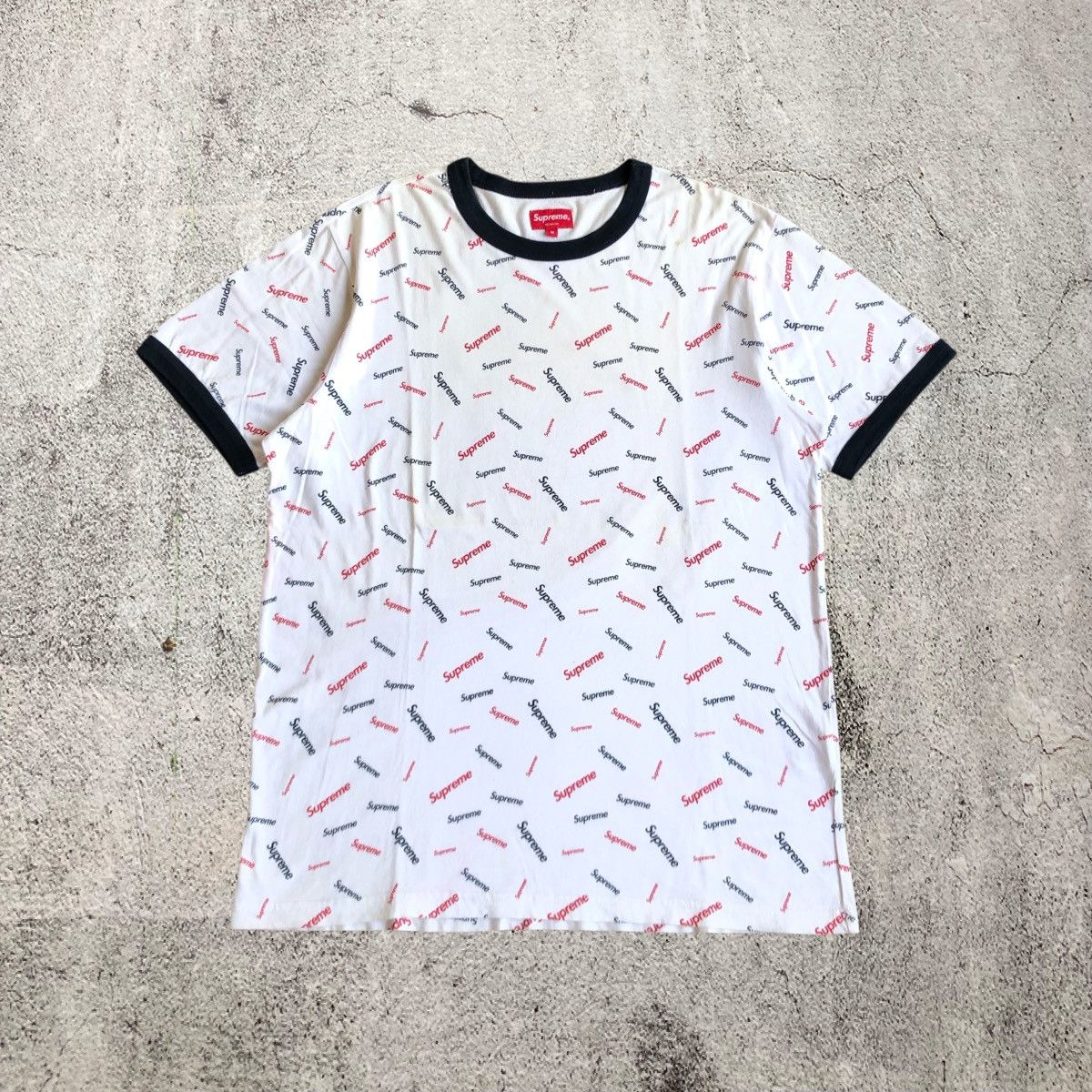 Supreme FW 18 Supreme Scatter Ringer Tee T-shirt White Size US L / EU 52-54 / 3 - 1 Thumbnail