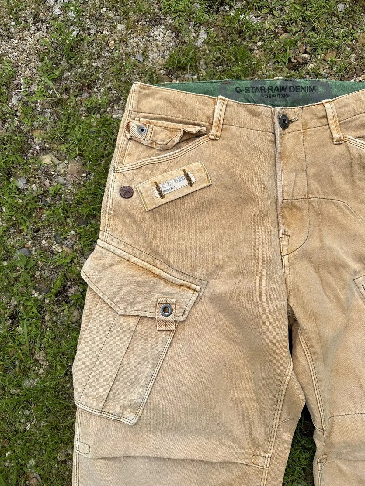 G-Star VINTAGE G-STAR RAW DENIM PARACHUTE BONDAGE FADED CARGO PANTS Size US 31 - 3 Thumbnail