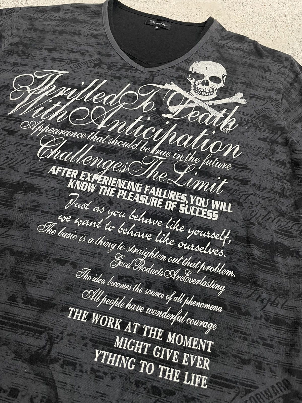 Hysteric Glamour Timestep Layer Y2K Emo Skull Affliction Wording Size US XXL / EU 58 / 5 - 8 Thumbnail