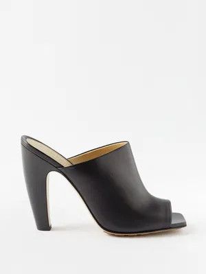 Bottega Veneta o1y0725 Leather Mules in Black Size US 6 / IT 36 - 1 Thumbnail