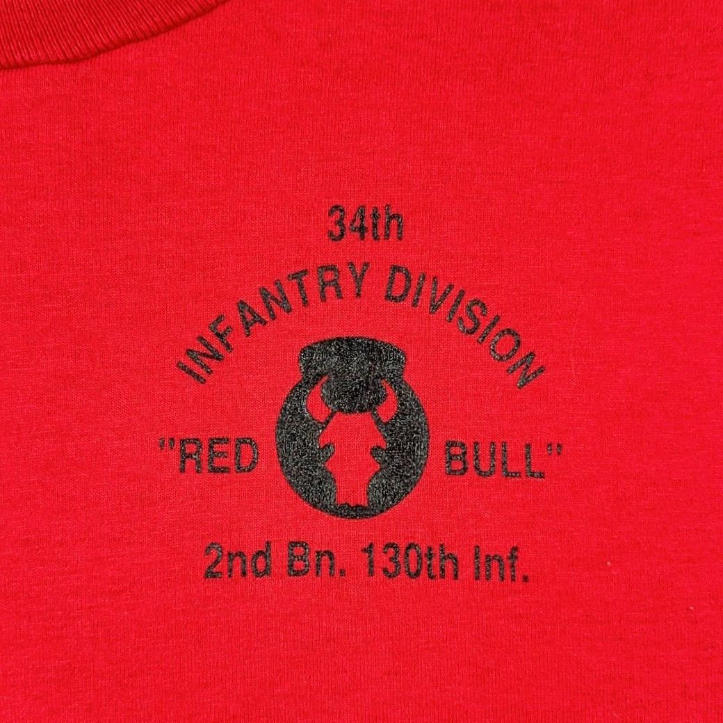 Vintage VINTAGE 34th INFANTRY DIVISION Shirt RED USA 80s Screen Stars Adult SMALL/Med Size US S / EU 44-46 / 1 - 2 Thumbnail