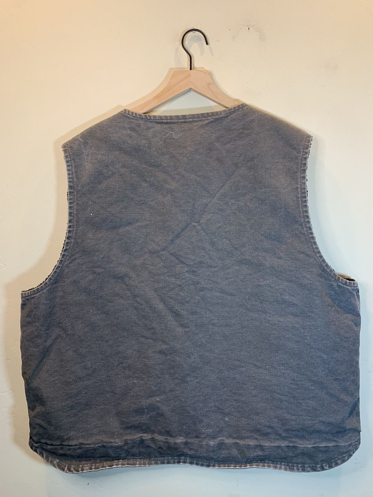 Carhartt × Designer *RARE* Carhartt Smoky Faded Fleece Lined Denim Work Vest 2XL Size US XXL / EU 58 / 5 - 2 Thumbnail