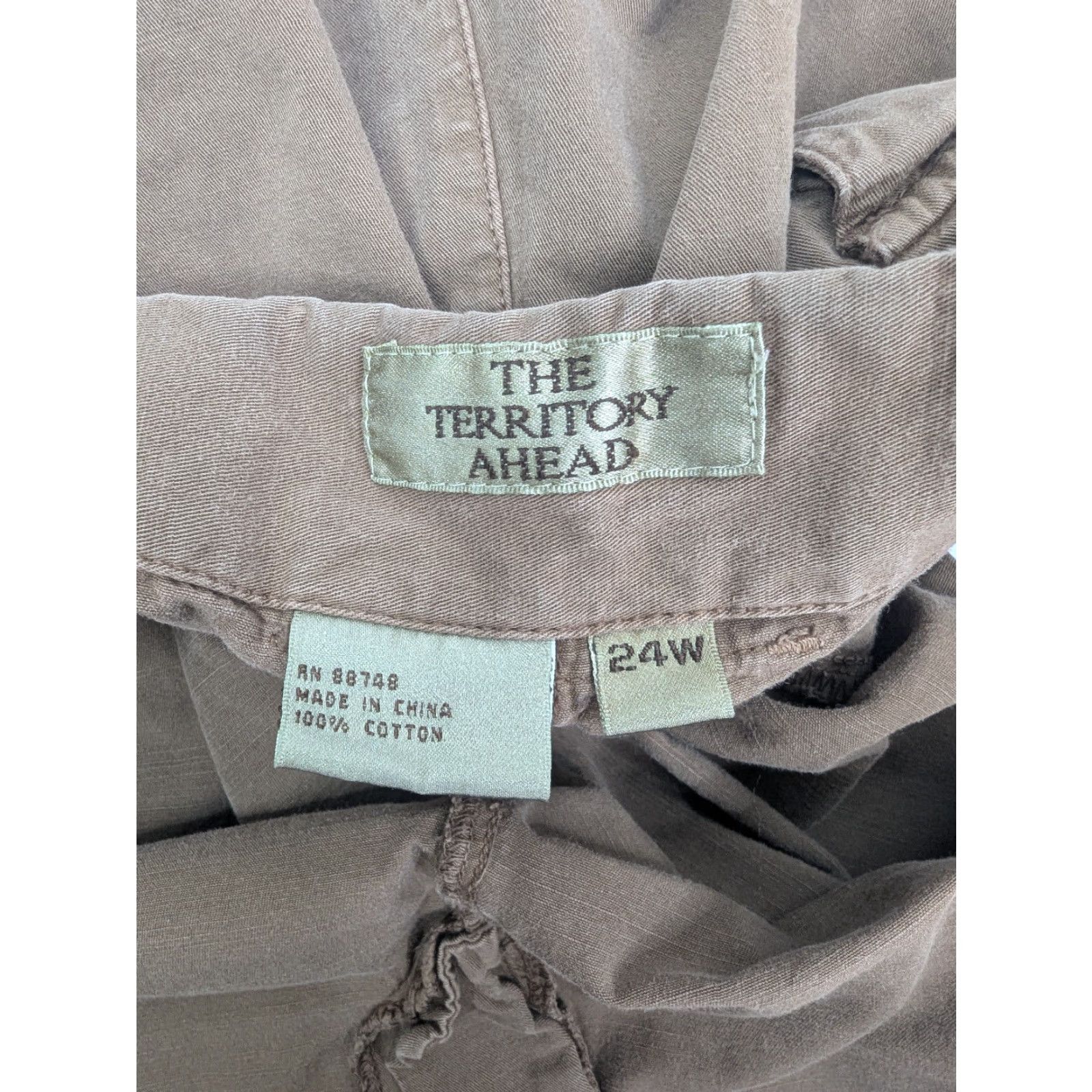 The Territory Ahead Territory Ahead Womens Shorts Bermuda Hiking 100% Cotton Brown Size 14 Wide Leg Casual Activewear Size 36" / US 14 / IT 50 - 7 Thumbnail