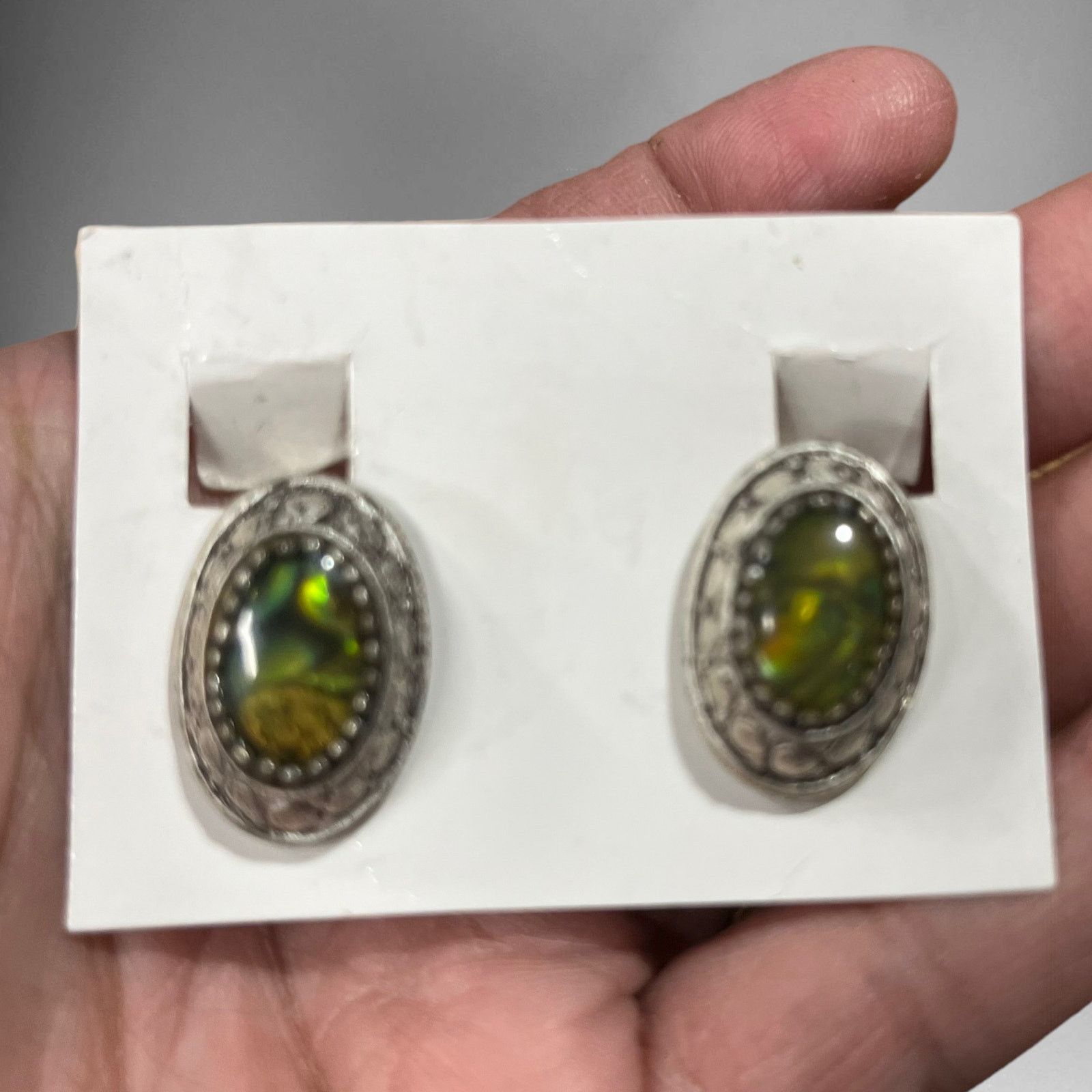 Other Vintage Stone Silver Tone Clip on Earrings Grannycore Jewel Size ONE SIZE - 4 Thumbnail
