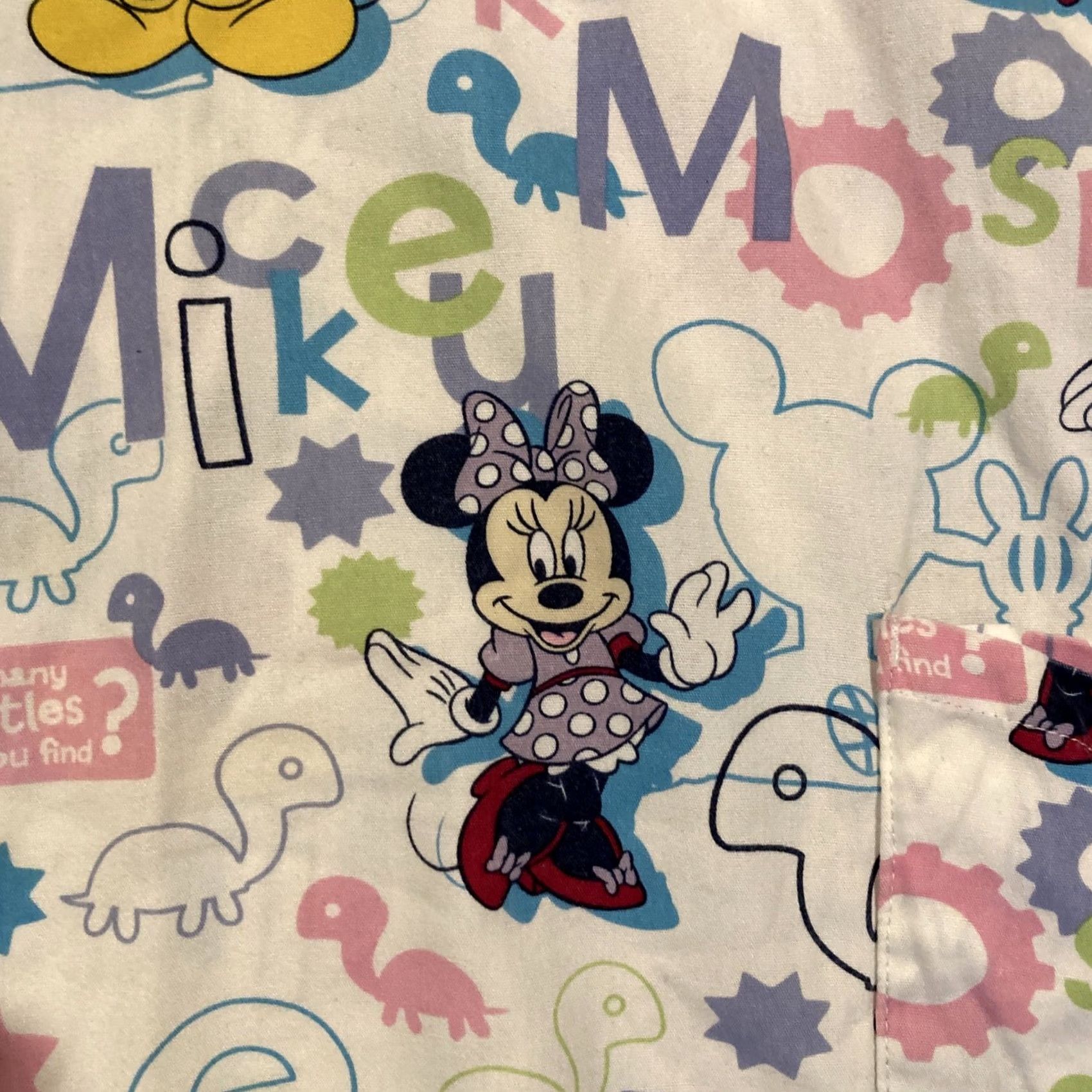 Disney Disney Scrub Top - Mickey Mouse & Minnie Mouse - Great Graphics - Womens Large - White - Medical - Patterned - Scrub Tops - Women - L Size L / US 10 / IT 46 - 2 Thumbnail