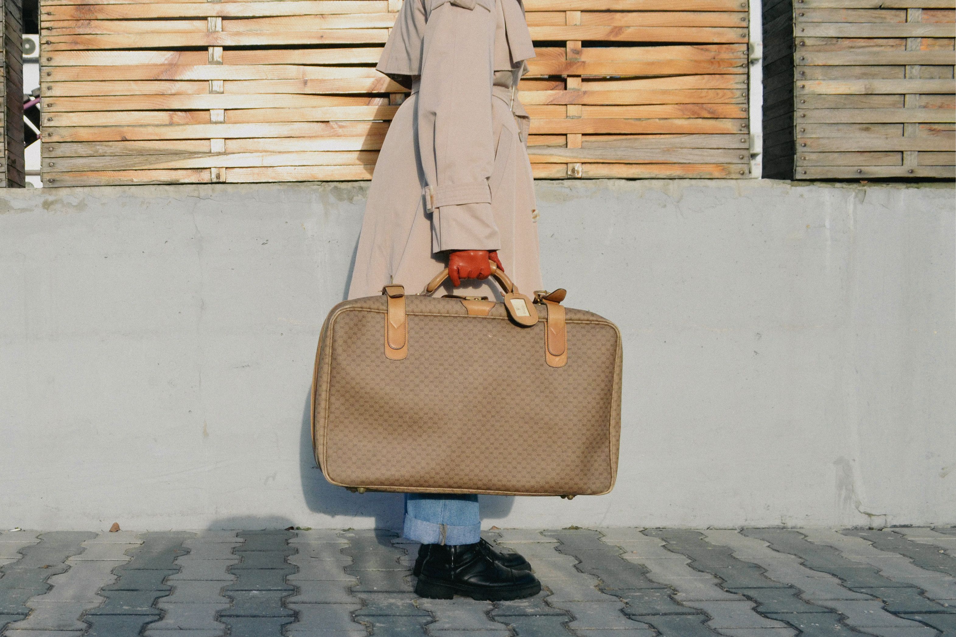 Gucci GUCCI Luggage Bag Monogram GG Logo Suitcase Brown Leather Size ONE SIZE - 6 Thumbnail