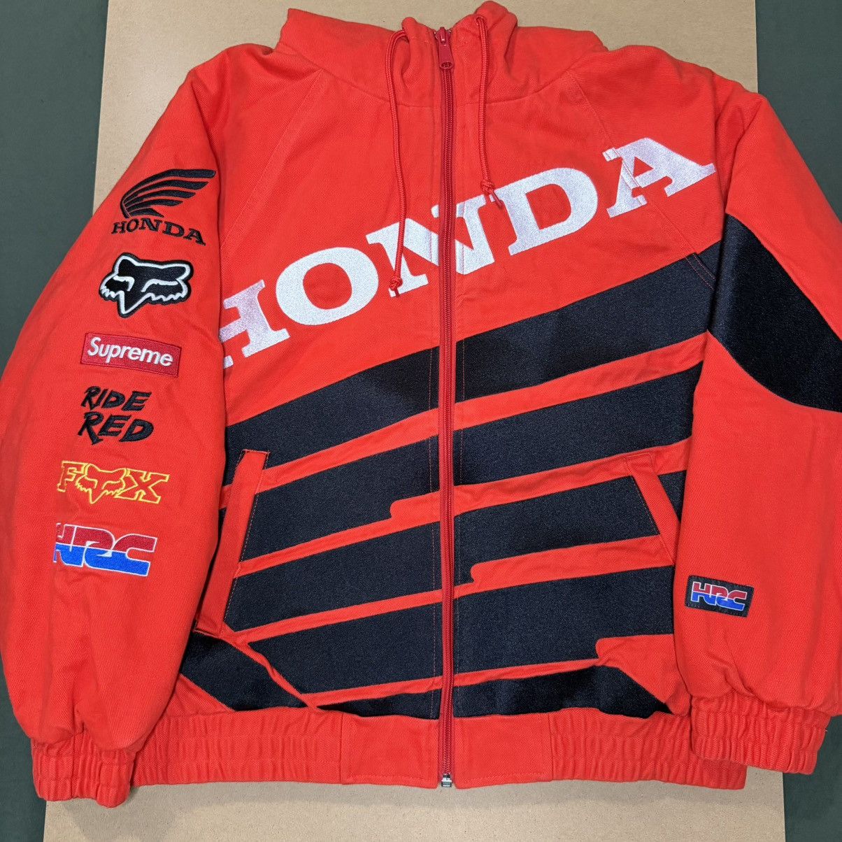 Honda × Supreme Supreme Honda Fox Racing puffy zip up jacket dswt 