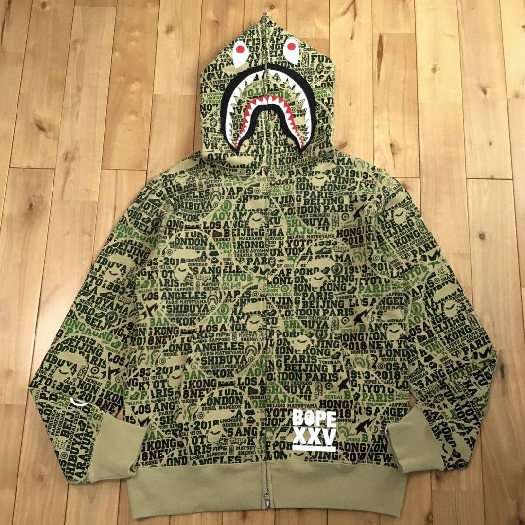 BAPE XXV CITIES CAMO shark full zip hoodie a bathing ape