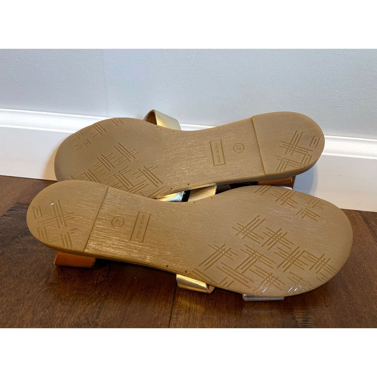 Vintage Mariella Brown Leather Caged Ankle Open Toe Sandal Flats New Women's 8.5 Made in Italy Size US 9 / IT 39 - 6 Thumbnail