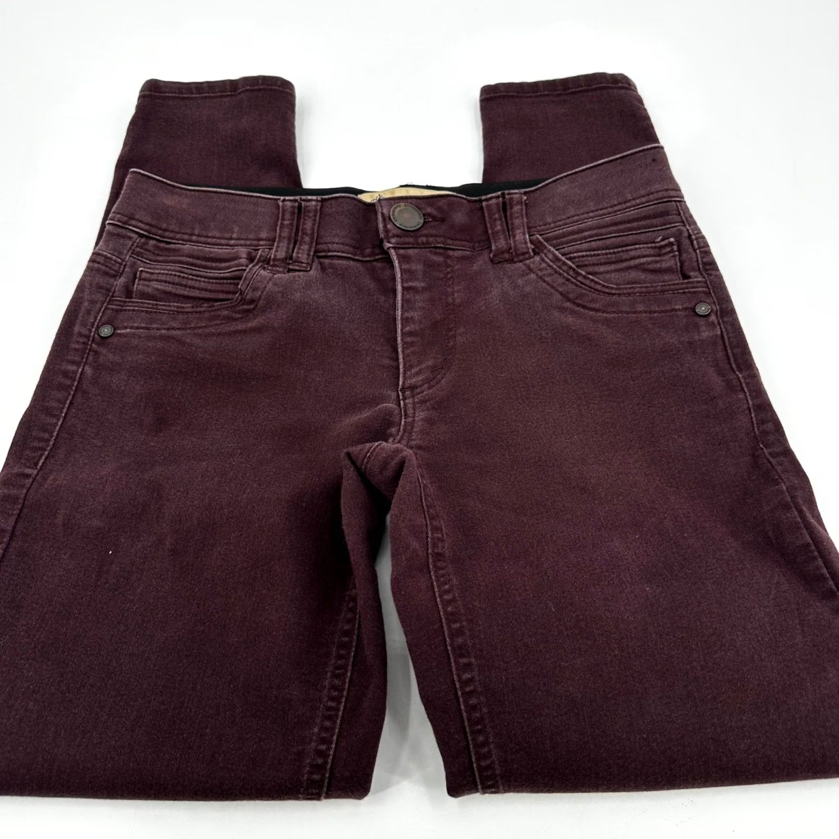 Vintage Democracy Jeans Burgundy Skinny Jeans Women's Size 2 Denim Stretch 5-Pocket Design Slimming Comfort Size 26" / US 2 / IT 38 - 2 Thumbnail