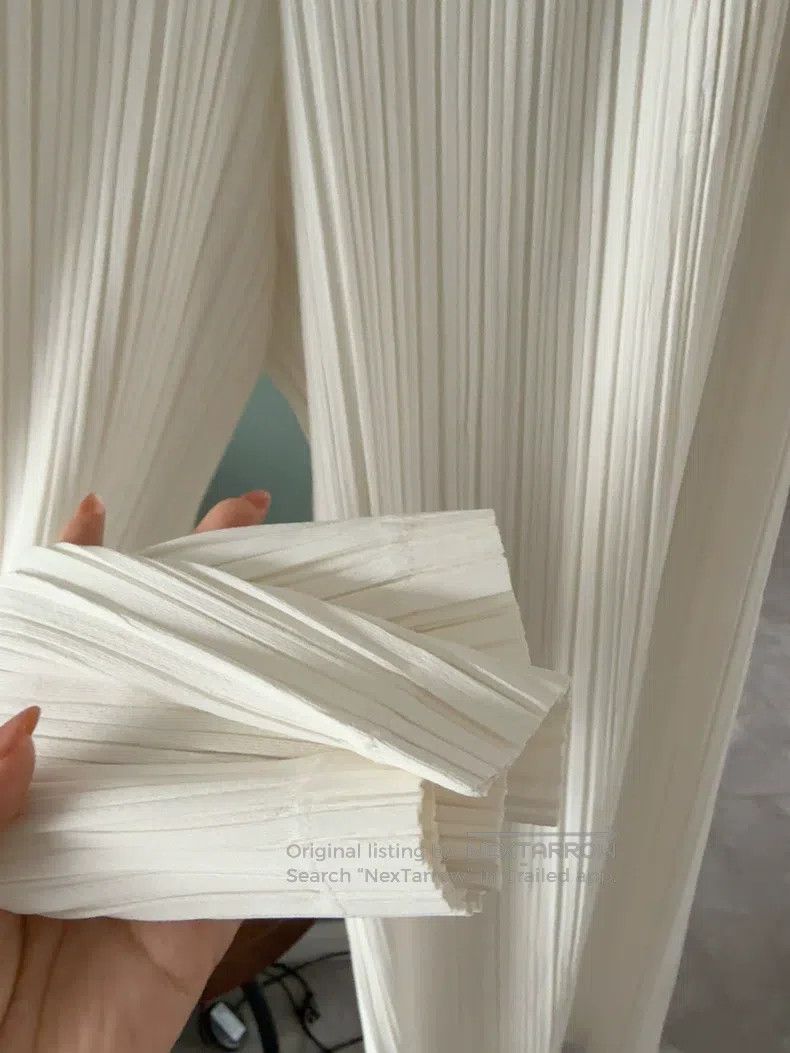 Issey Miyake Issey Miyake White Pleated Straight-Leg Trousers Size 25" / US 0 / IT 36 - 3 Thumbnail