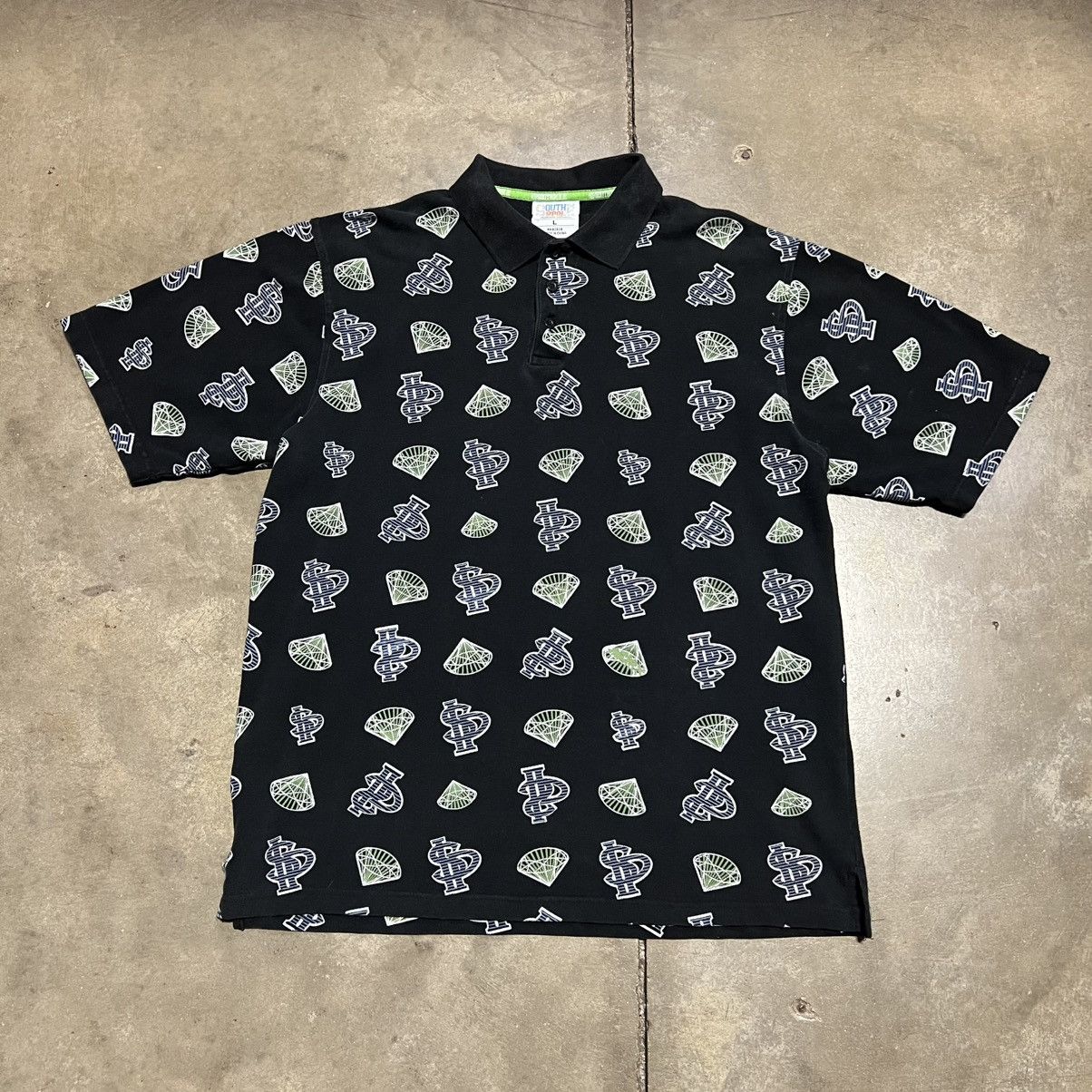 Southpole Vintage SouthPole Polo Shirt AOP Diamond Skater Mall Y2K Size US L / EU 52-54 / 3 - 1 Thumbnail