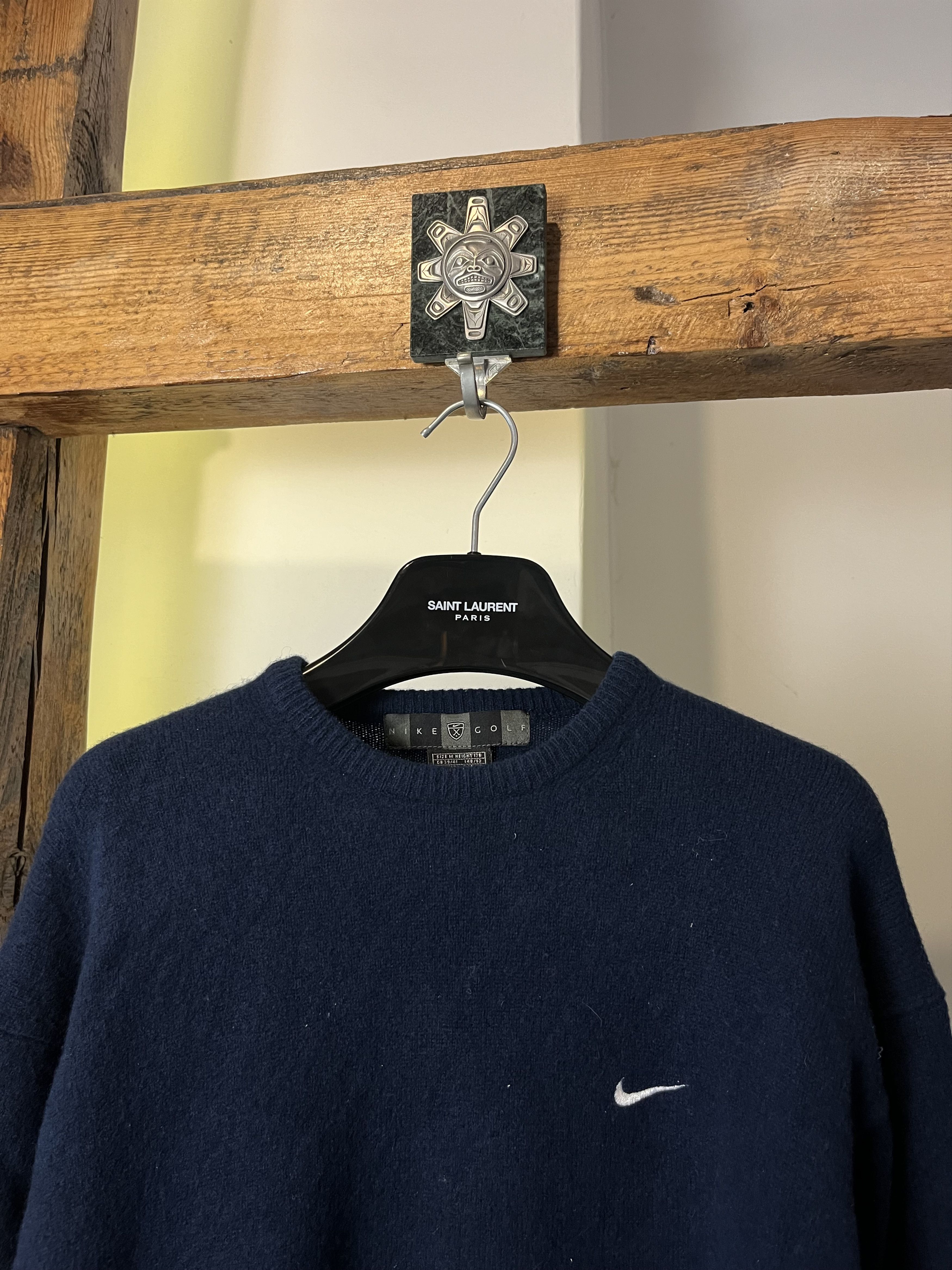 Nike × Vintage 90s Nike Golf Swosh Wool Knitwear Size US M / EU 48-50 / 2 - 3 Thumbnail