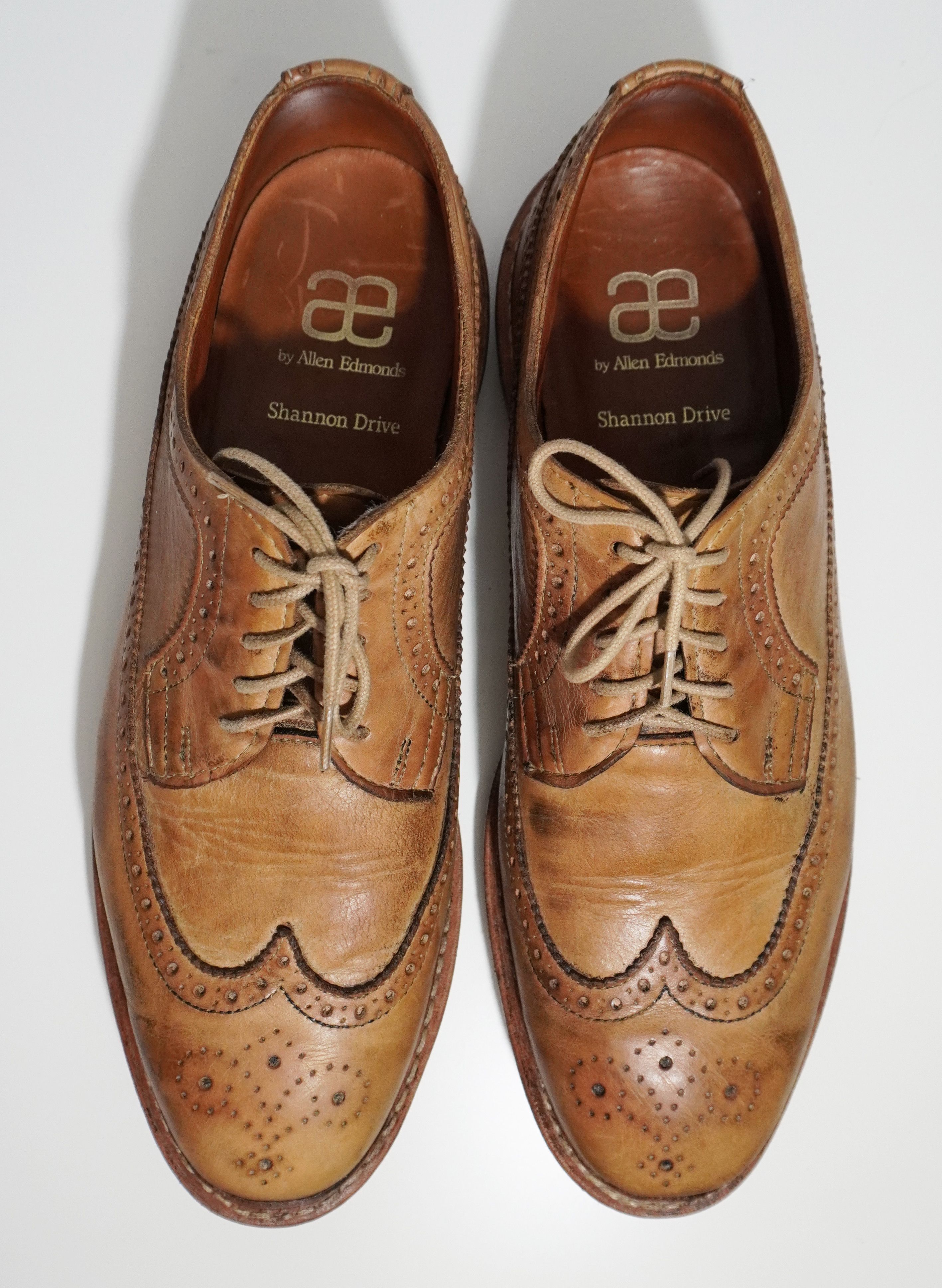 Allen Edmonds Shannon Drive Brown Leather Oxford Dress Wingtip Shoes Men\'s Sz 8‎ Allen Edmonds Shannon Drive Oxford Wingtip Tan Leather Sz 10 main image 3