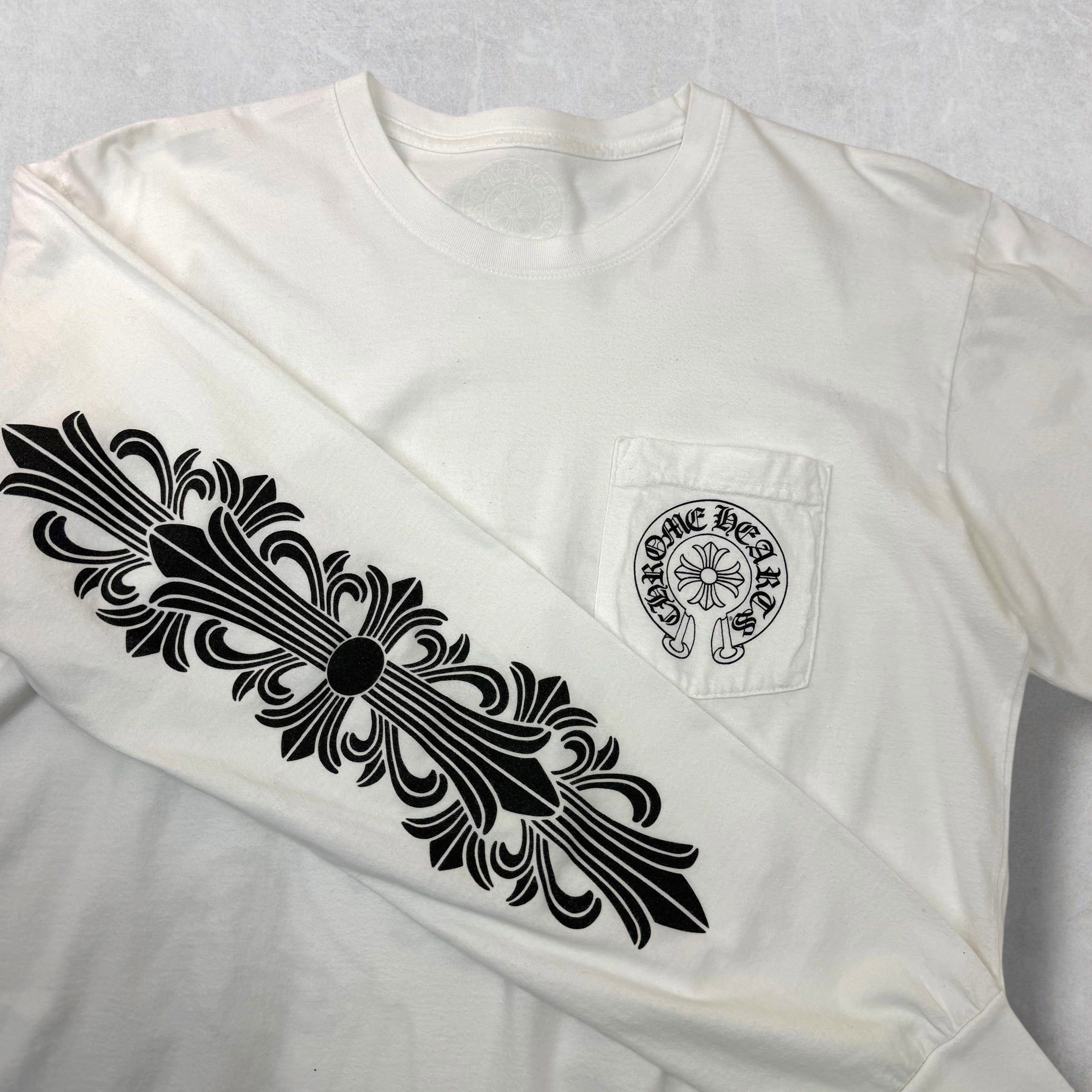 Chrome Hearts Chrome Hearts White LA Horseshoe Floral L/S L Size US L / EU 52-54 / 3 - 4 Thumbnail