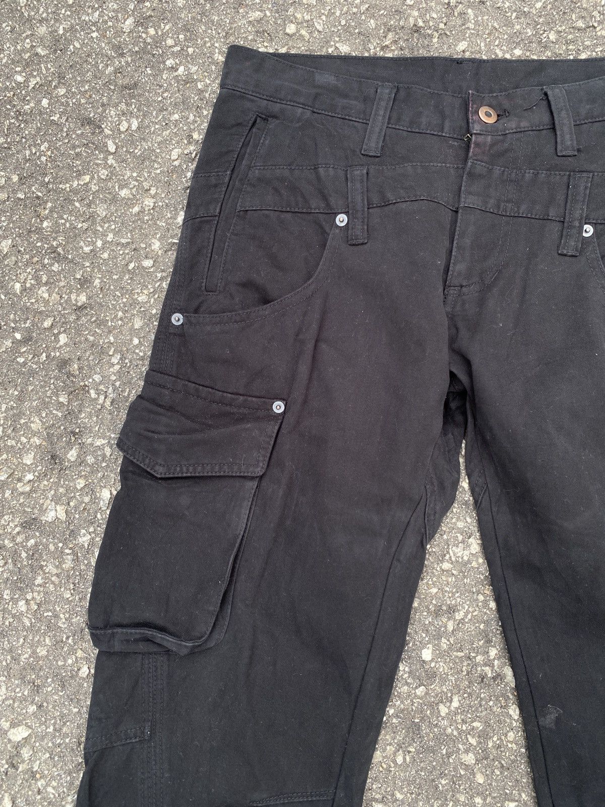 Issey Miyake × Japanese Brand × Tete Homme 2000s Tete Homme Bondage Double Waist Cargo Flare Pant Size US 32 / EU 48 - 6 Thumbnail