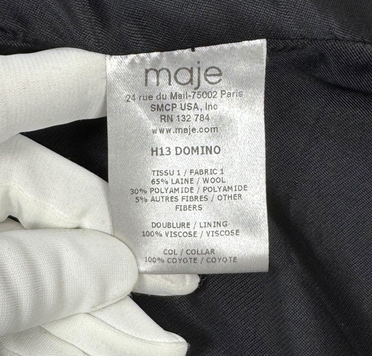 Maje Maje H13 Domino Wool Duffle Coat Fur Coyote Trim size 36 Size XS / US 0-2 / IT 36-38 - 14 Thumbnail