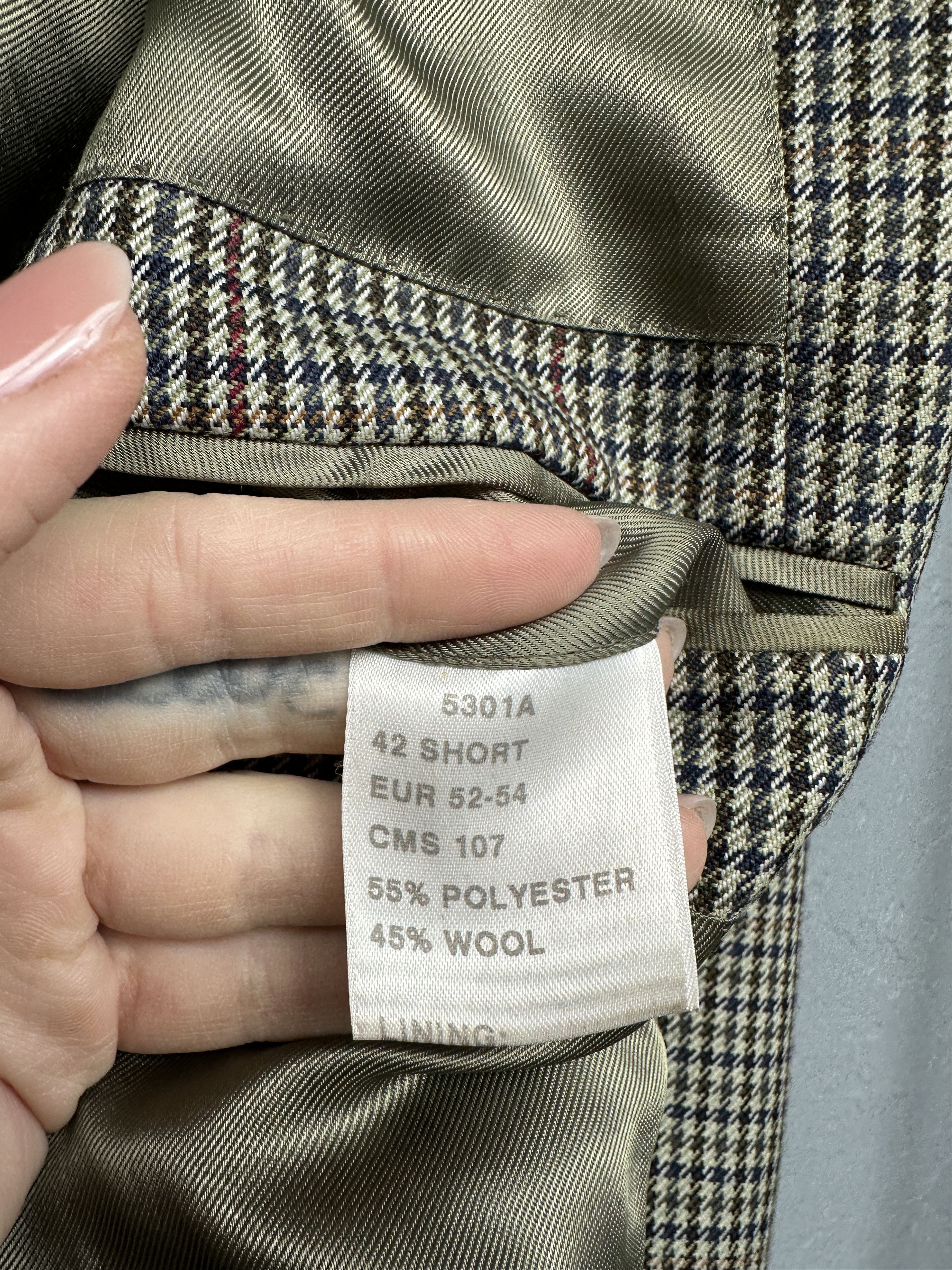 Other Brook Taverner Vintage Mens Check Plaid Tweed Blazer Jacket Size 42S - 5 Thumbnail