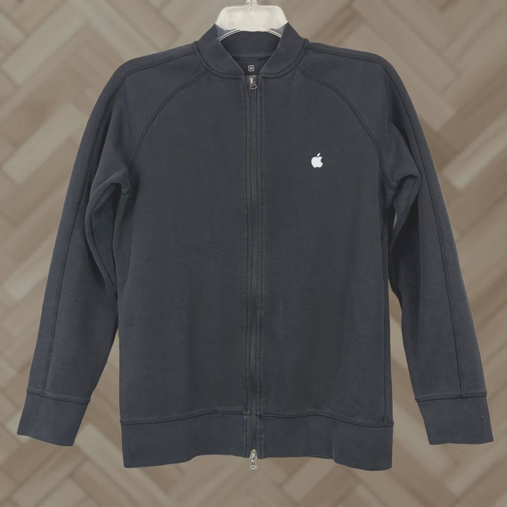 Apple Apple Sweatshirt Mens Full Zip Logo Embroidered Black Cotton Jacket Zip Size US M / EU 48-50 / 2 - 1 Thumbnail
