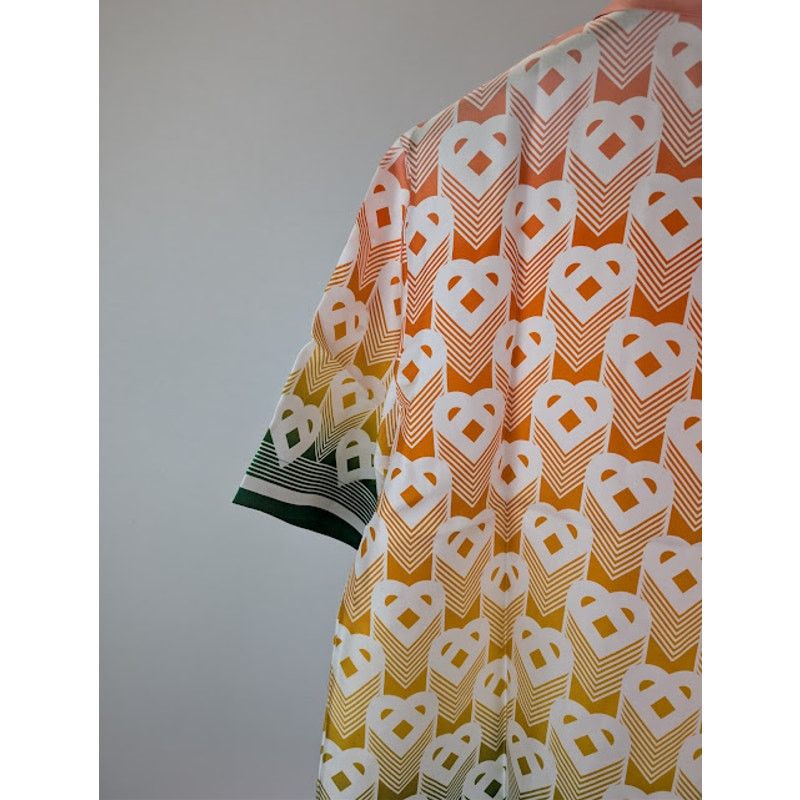 Casablanca o1rshd1 Gradient Heart Monogram Short-Sleeve Shirt in Multi Size US L / EU 52-54 / 3 - 15 Thumbnail