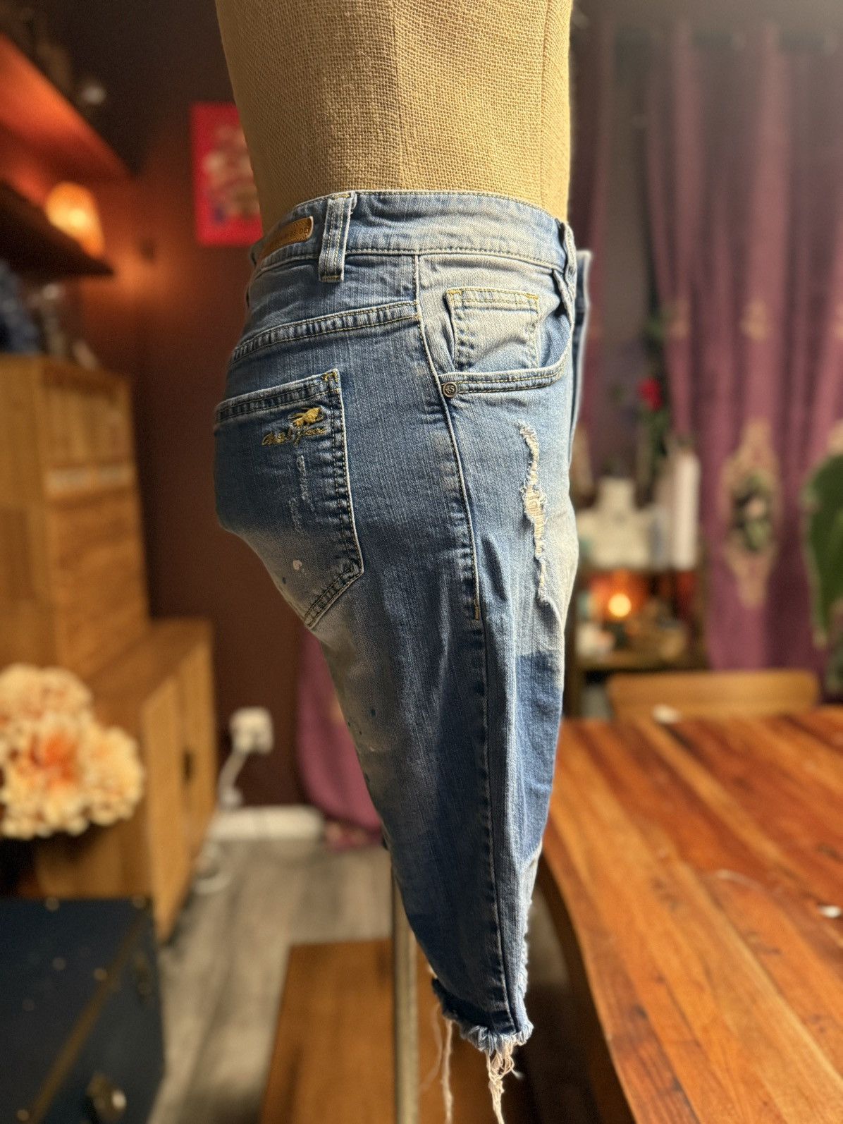 Other Distressed Patchwork Denim Shorts – Grunge Street Style Size US 29 - 3 Thumbnail