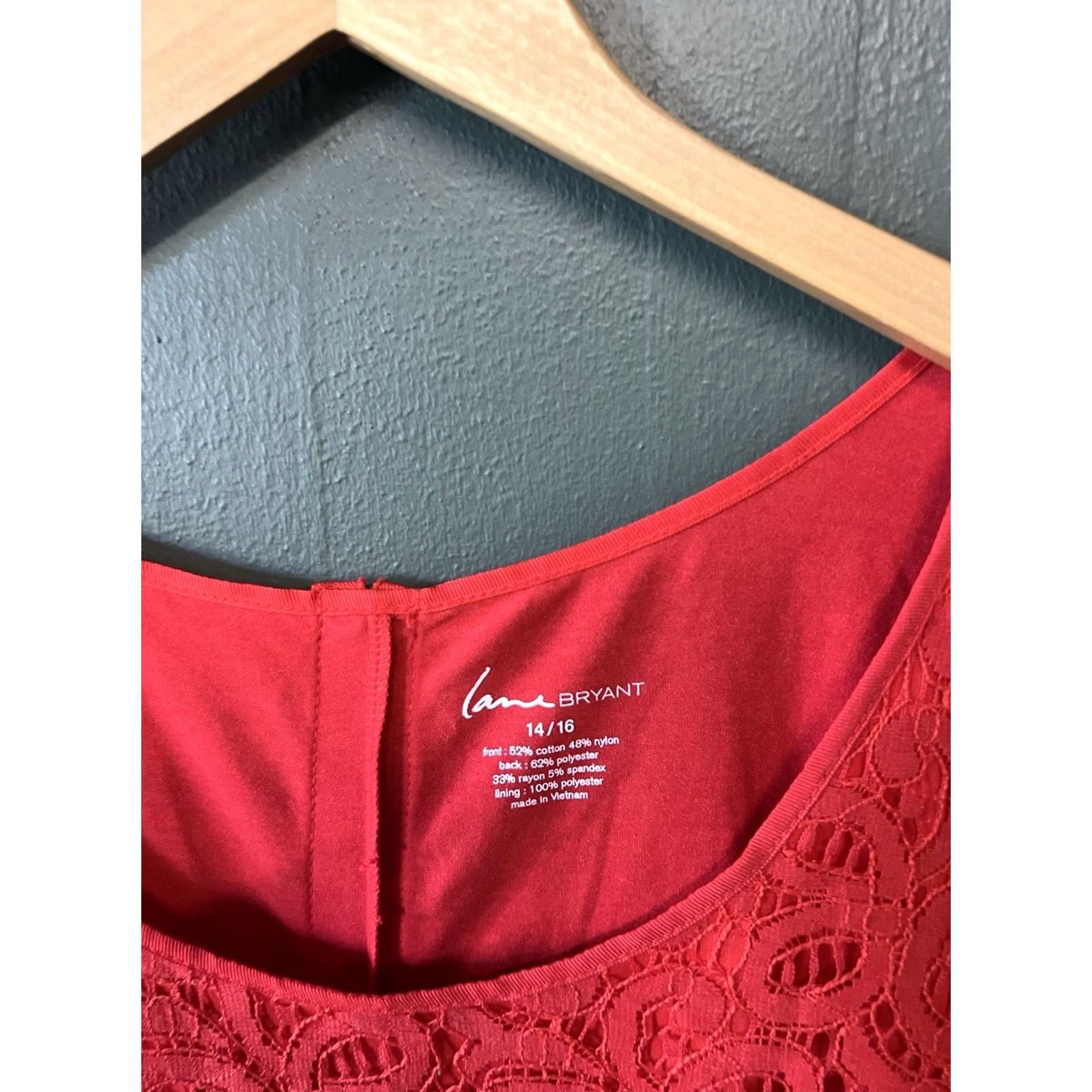 Vintage Lane Bryant Tank Shirt Womens Plus Size 14/16 Red Sleeveless Basic 14/16 Womens Boys/Girls? Size XL / US 12-14 / IT 48-50 - 3 Thumbnail