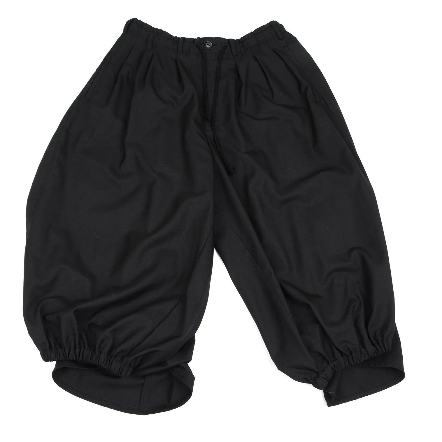 Yohji Yamamoto Wool-Poly Gabardine Side Tab Pants in Black Size 3 Size US 34 / EU 50 - 1 Thumbnail