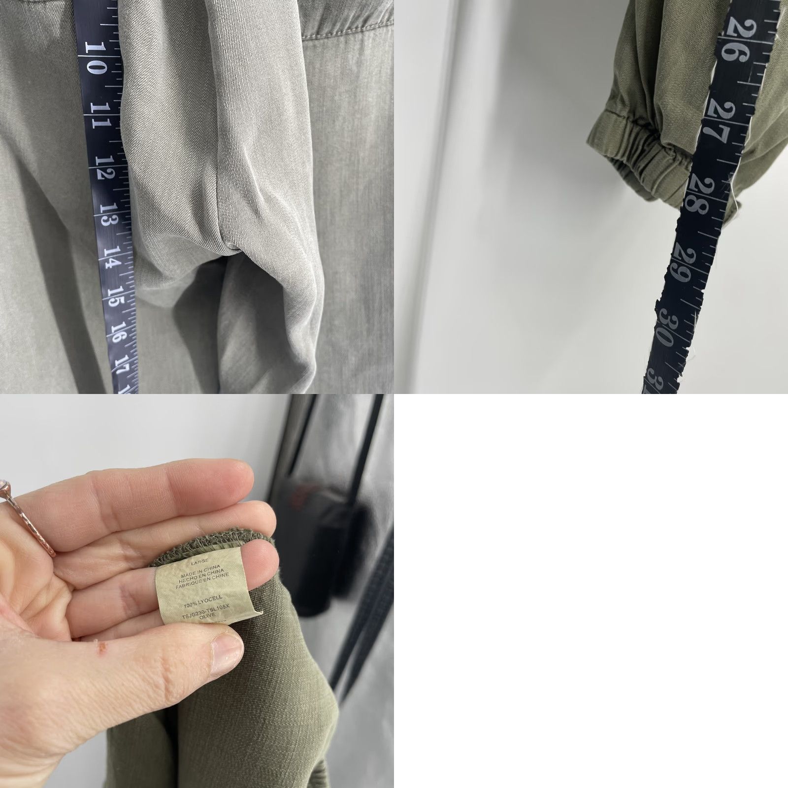 Olive Carly Jean Jogger Pants Womens Large Olive Green Tapered Drawstring Pockets Casual Size 36" / US 14 / IT 50 - 8 Thumbnail