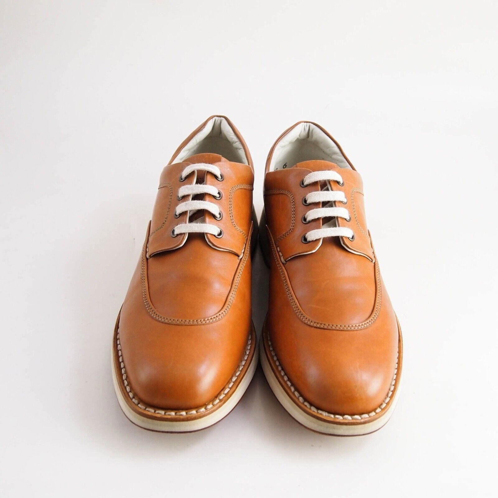 Designer Heschung Derby Oxford Brown Leather Womens US 6.5 EU 37 Size US 6.5 / IT 36.5 - 3 Thumbnail