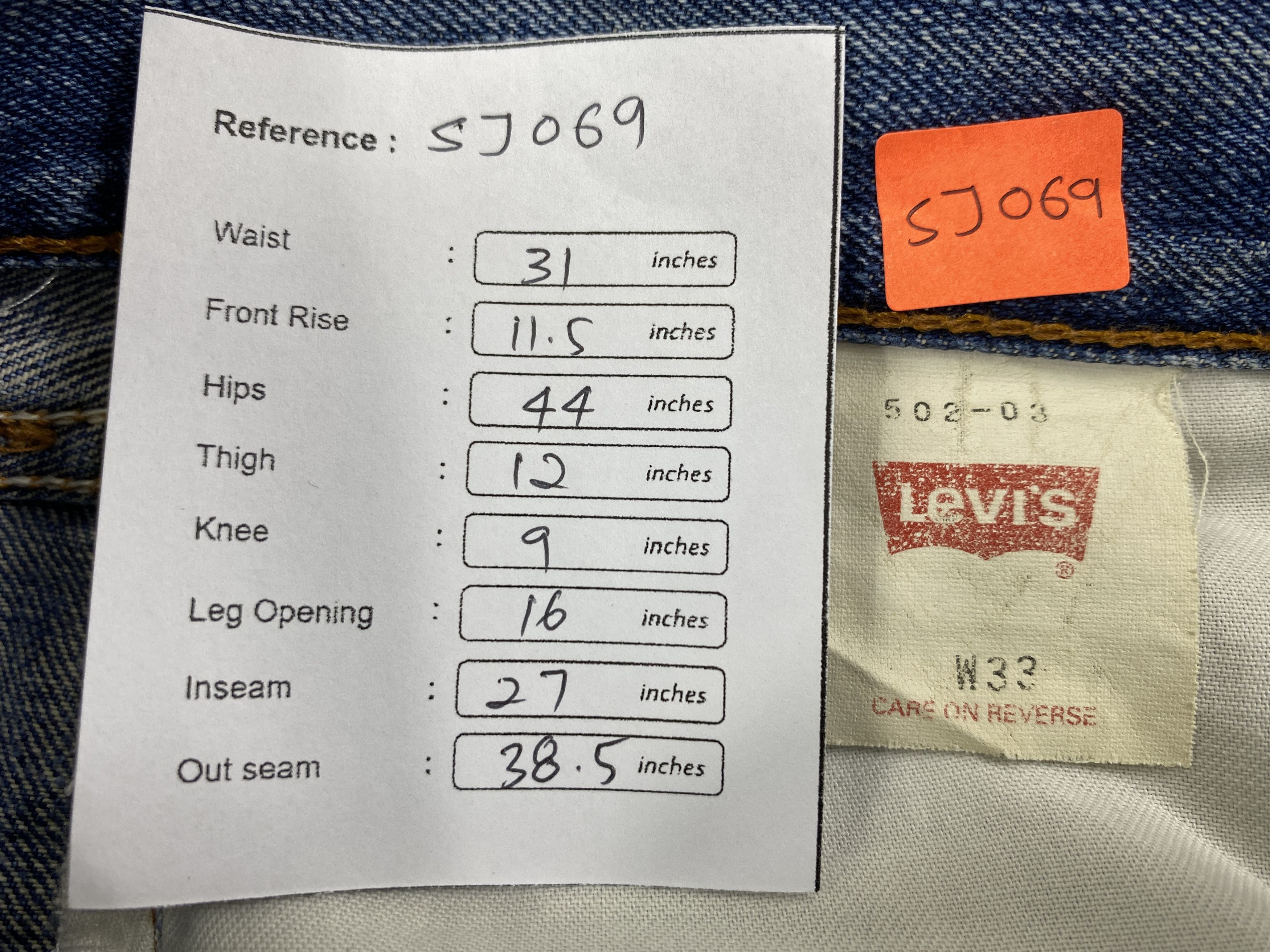 Levi's Distressed Blue Vintage Levi's 502 31x27 Denim -SJ069 Size US 31 - 8 Thumbnail