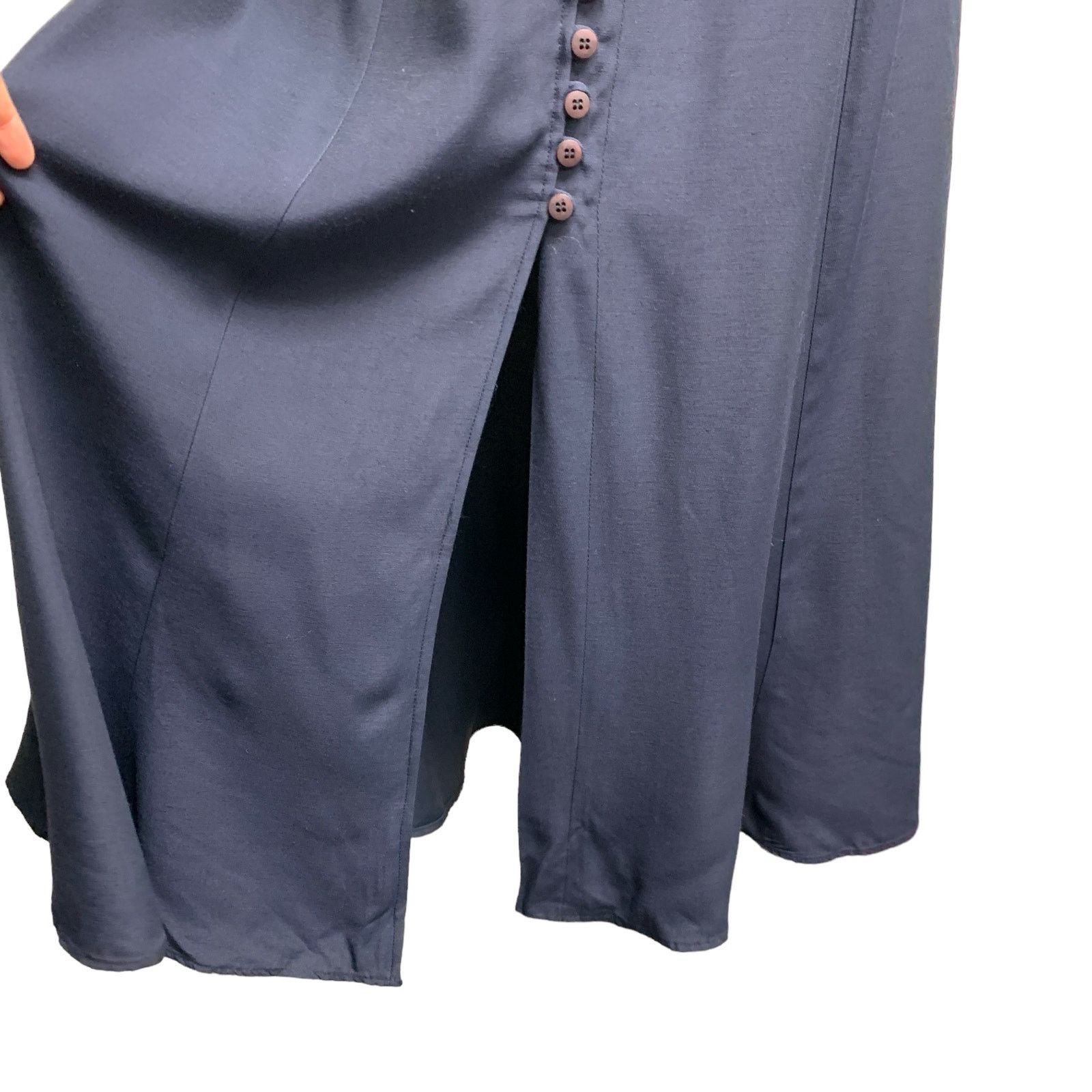 Vintage Vintage Stage Blue Button Front Flowy High Waist Skirt Size 28" / US 6 / IT 42 - 4 Thumbnail